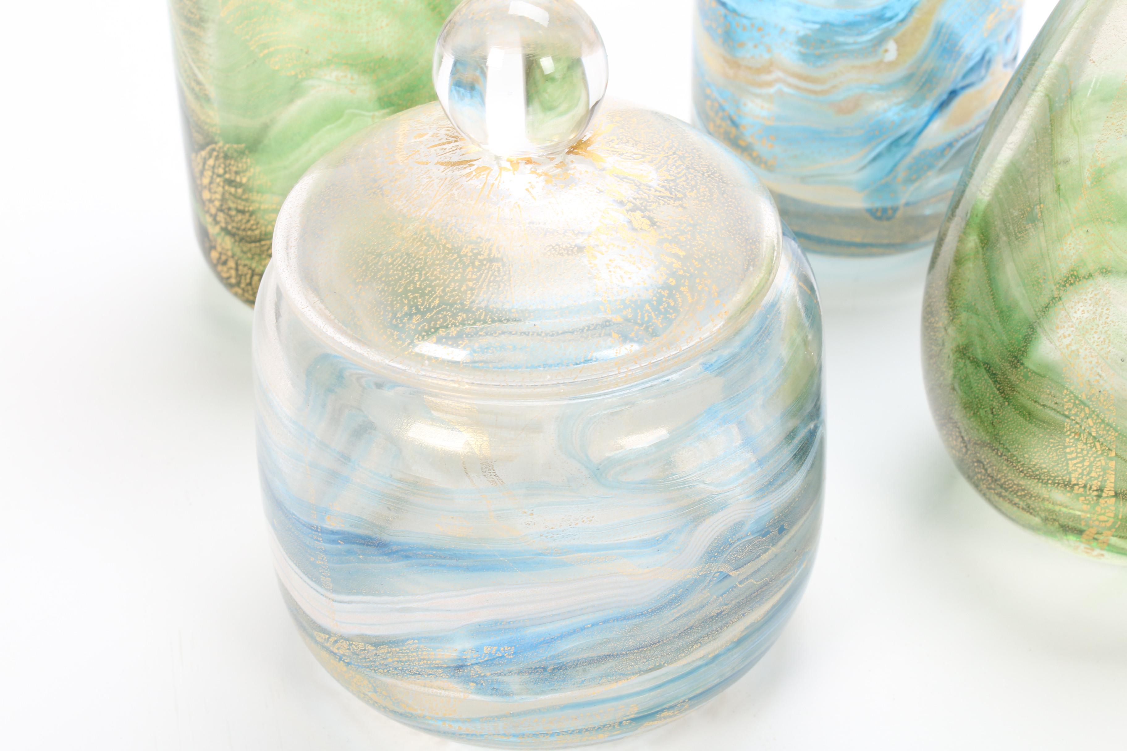 Gozo "Gold Collection" Art Glass Bottle and Decanters