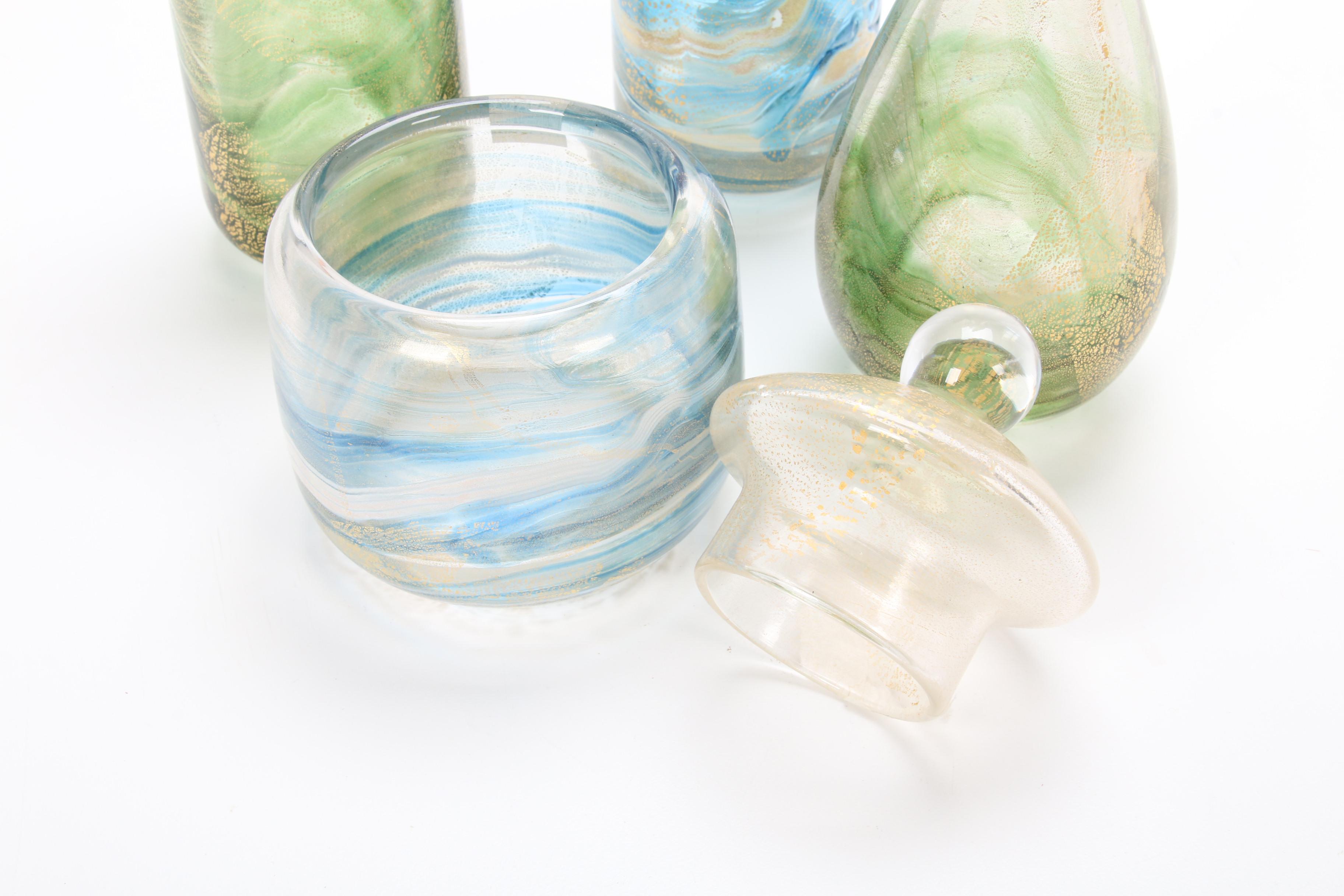 Gozo "Gold Collection" Art Glass Bottle and Decanters