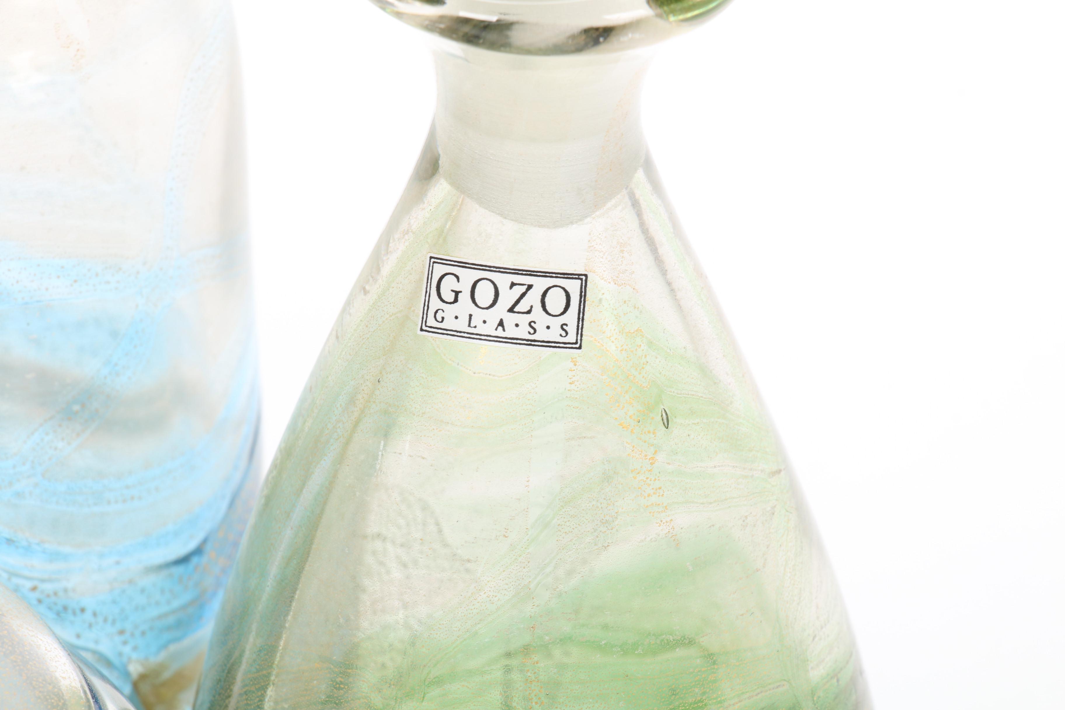 Gozo "Gold Collection" Art Glass Bottle and Decanters