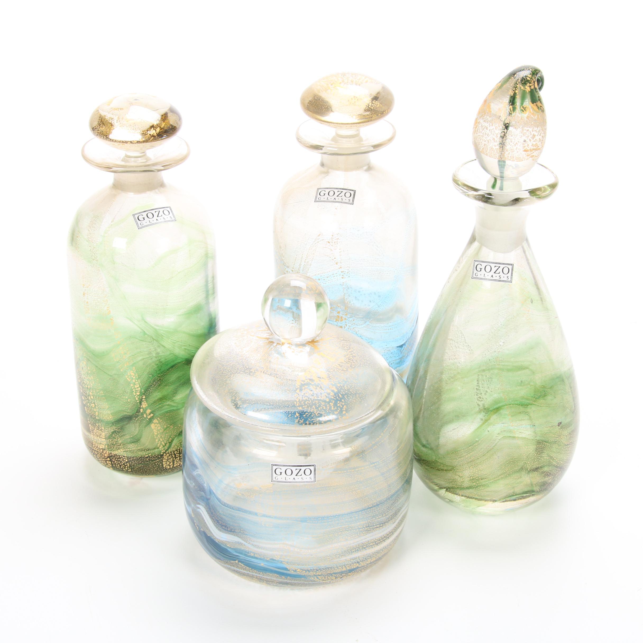 Gozo "Gold Collection" Art Glass Bottle and Decanters