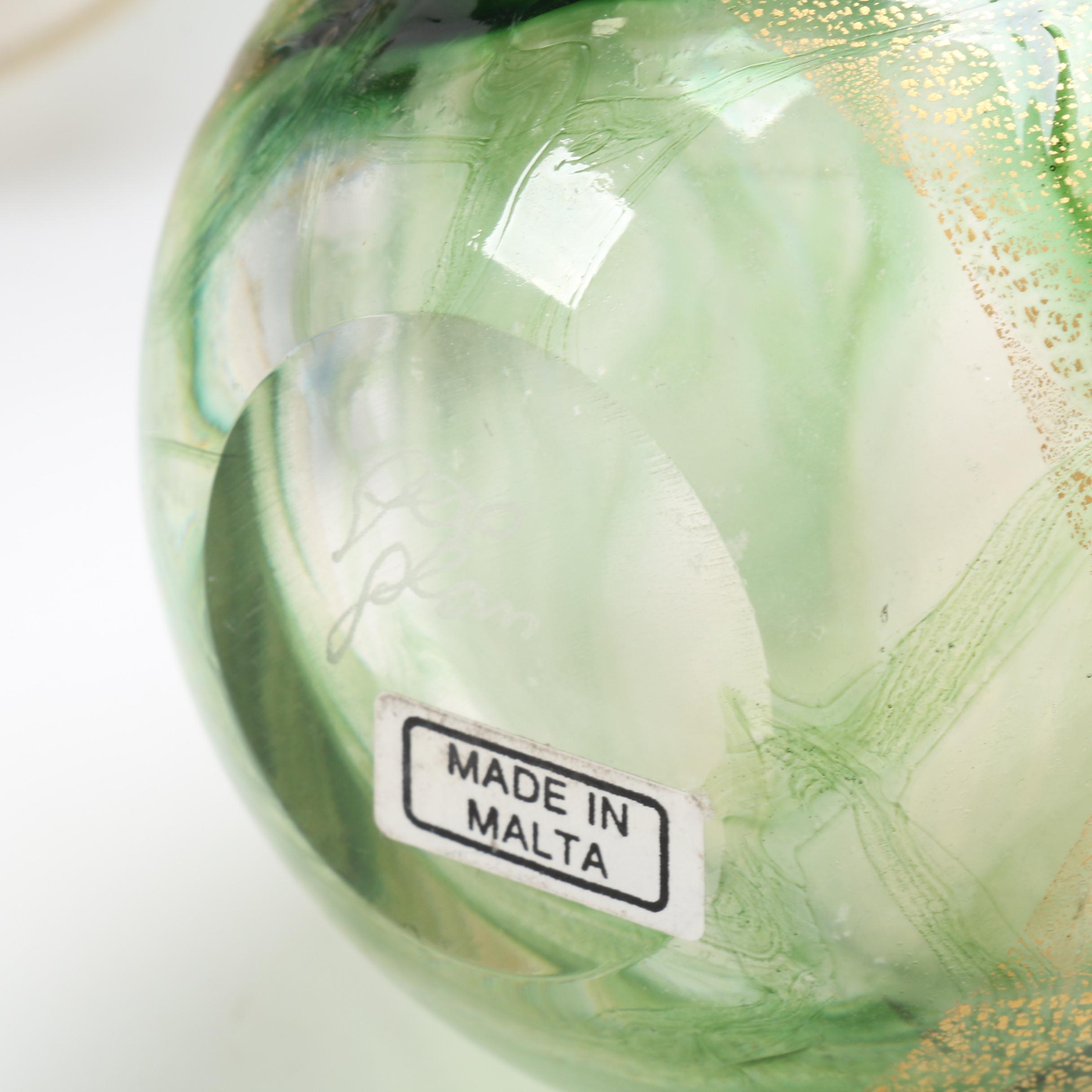 Gozo "Gold Collection" Art Glass Bottle and Decanters