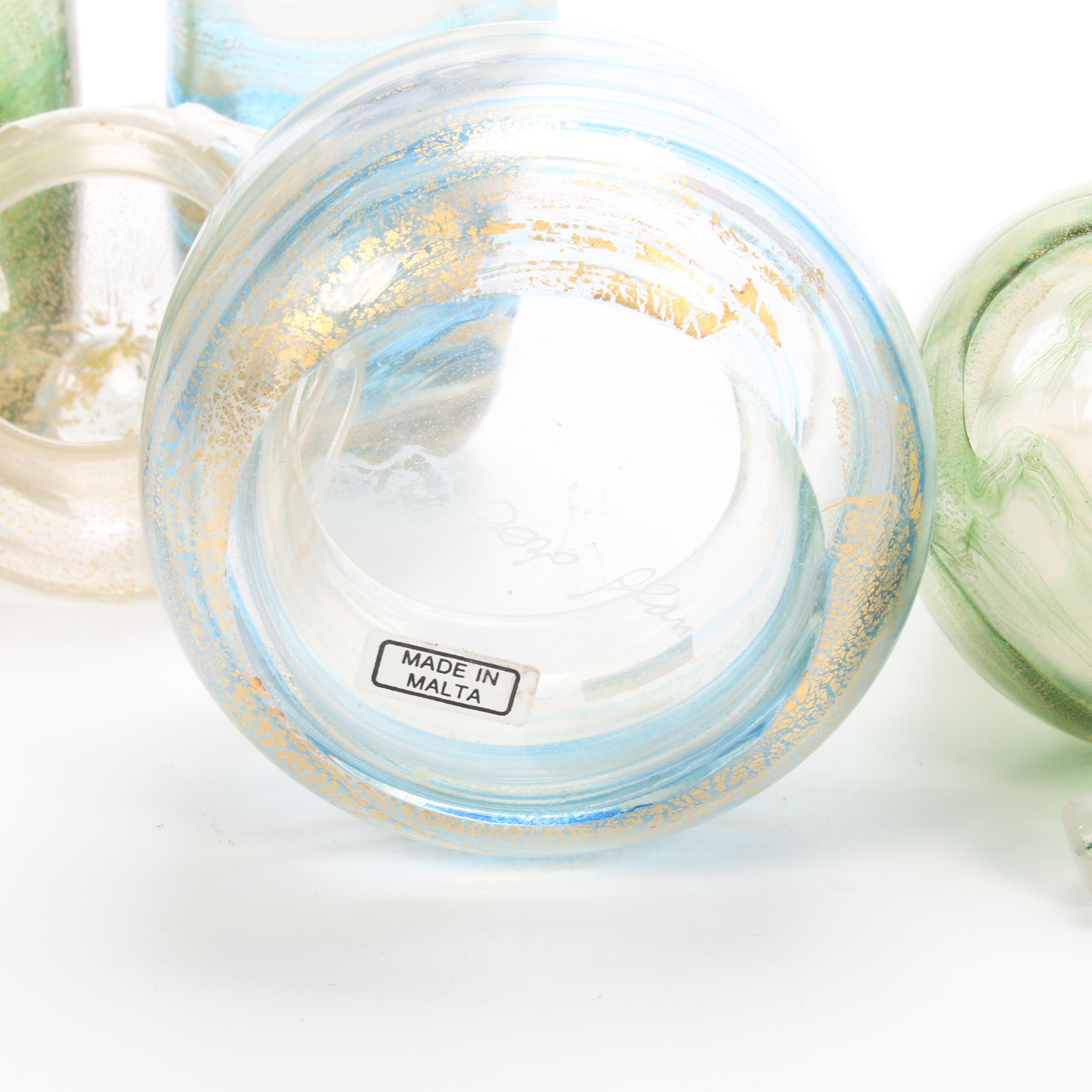 Gozo "Gold Collection" Art Glass Bottle and Decanters