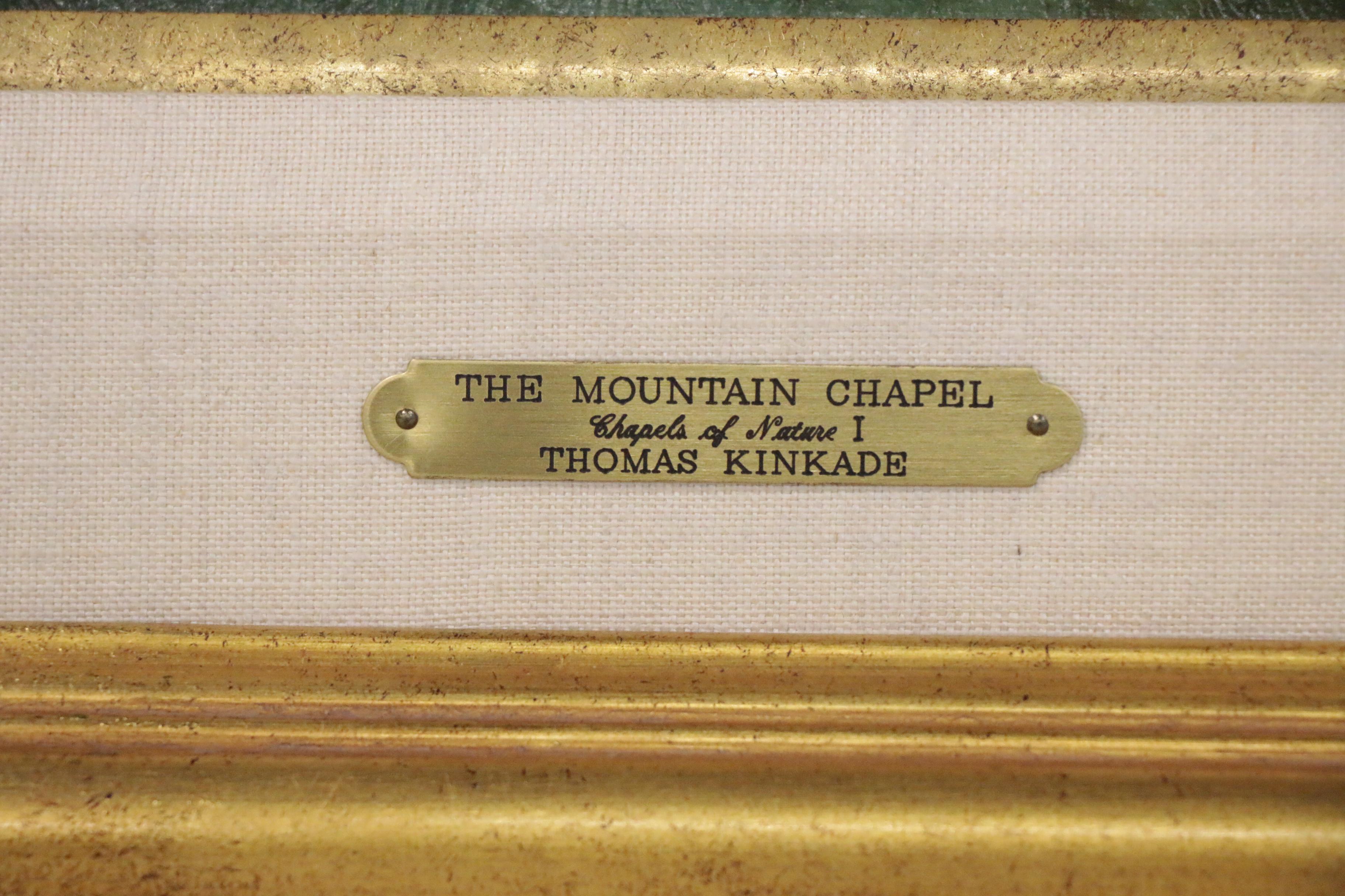 Thomas Kinkade Hand Embellished Offset Lithograph "The Mountain Chapel", 1998