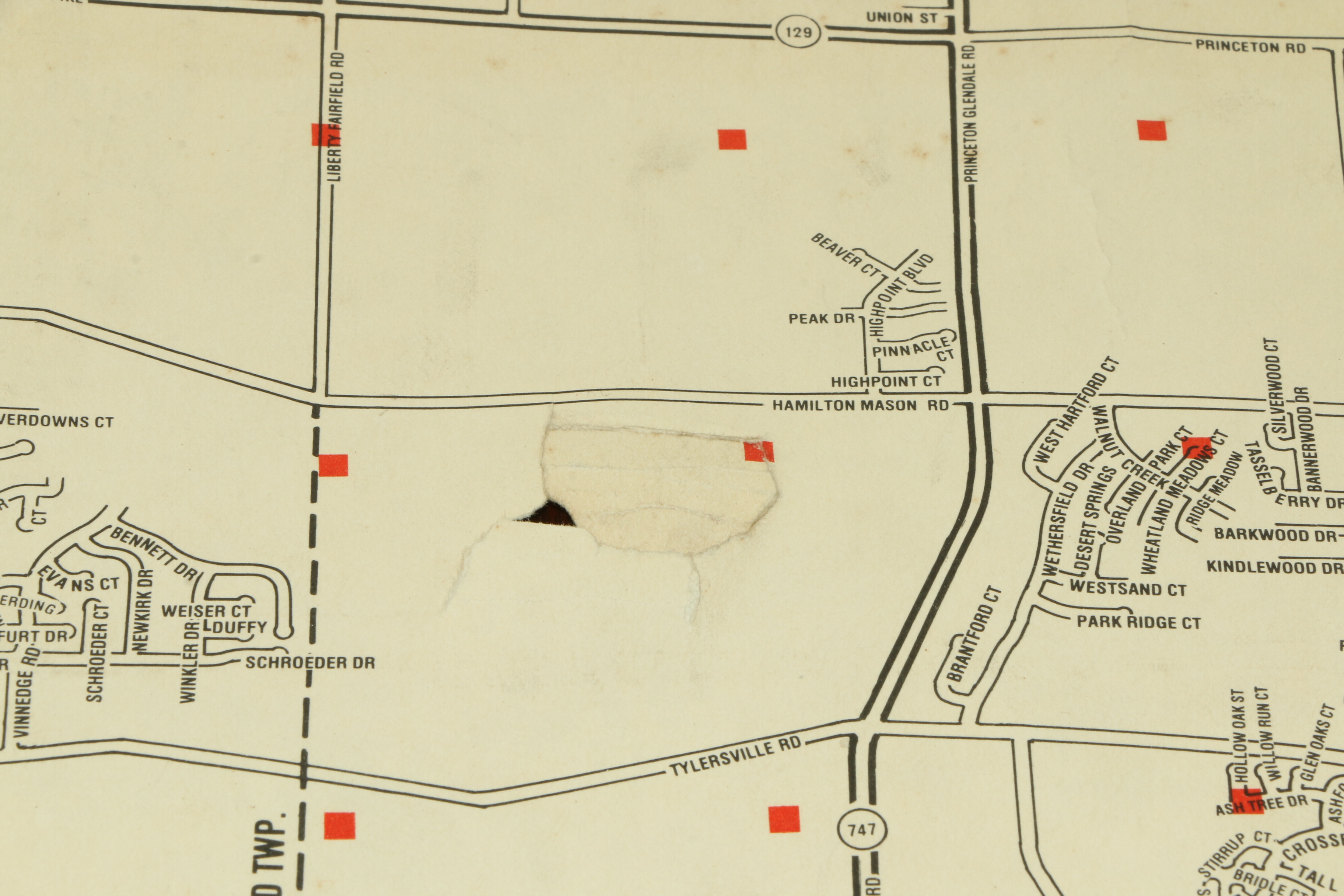 Metro Graphic Arts Cincinnati Metro Area Map Mounted on Wood