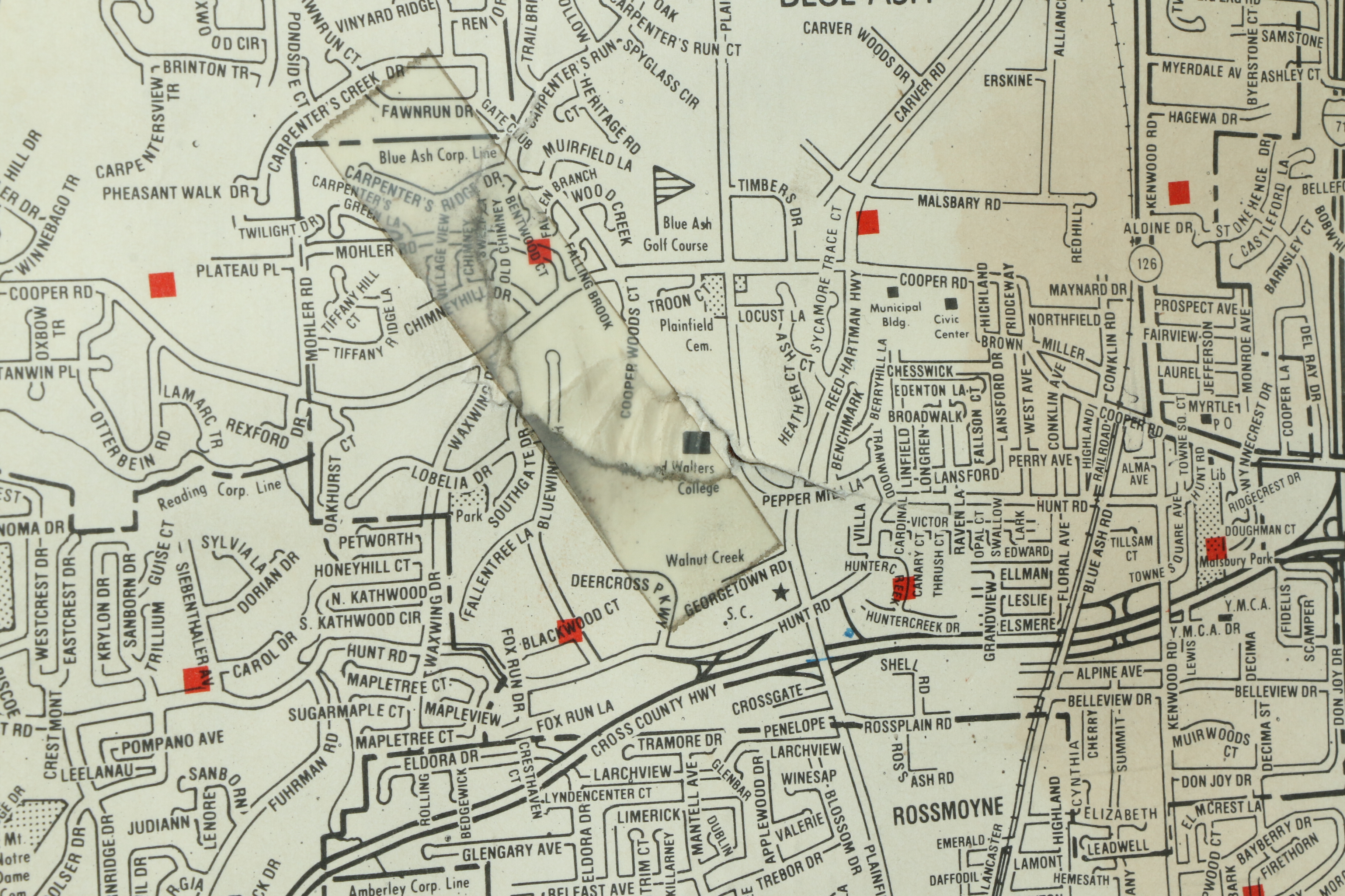 Metro Graphic Arts Cincinnati Metro Area Map Mounted on Wood