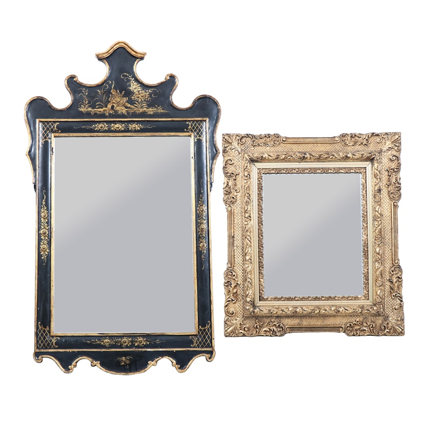 Pair of Ornately Frame Wall Mirrors, Early to Mid 20th Century