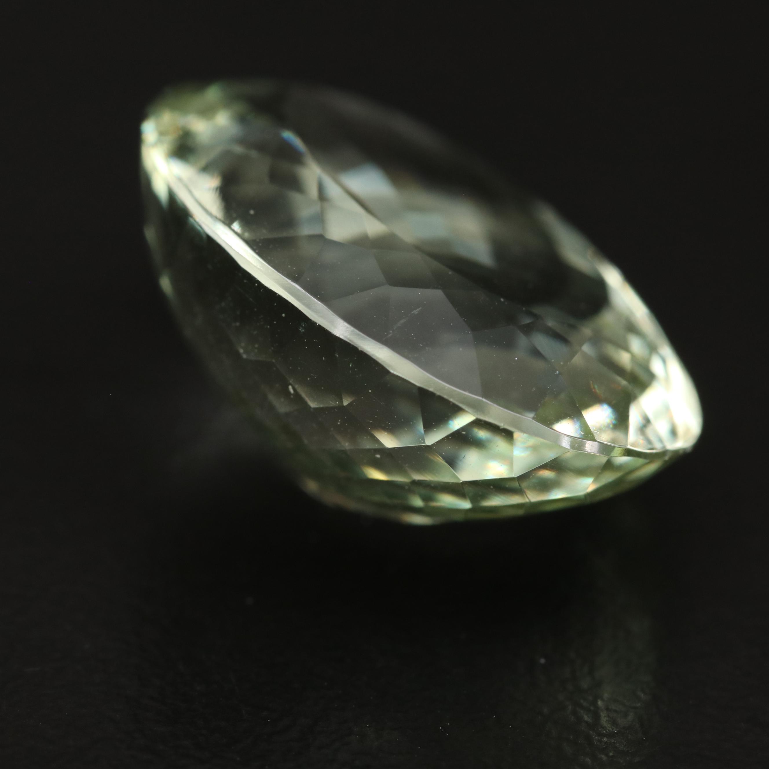 Loose 27.28 CT Oval Faceted Prasiolite