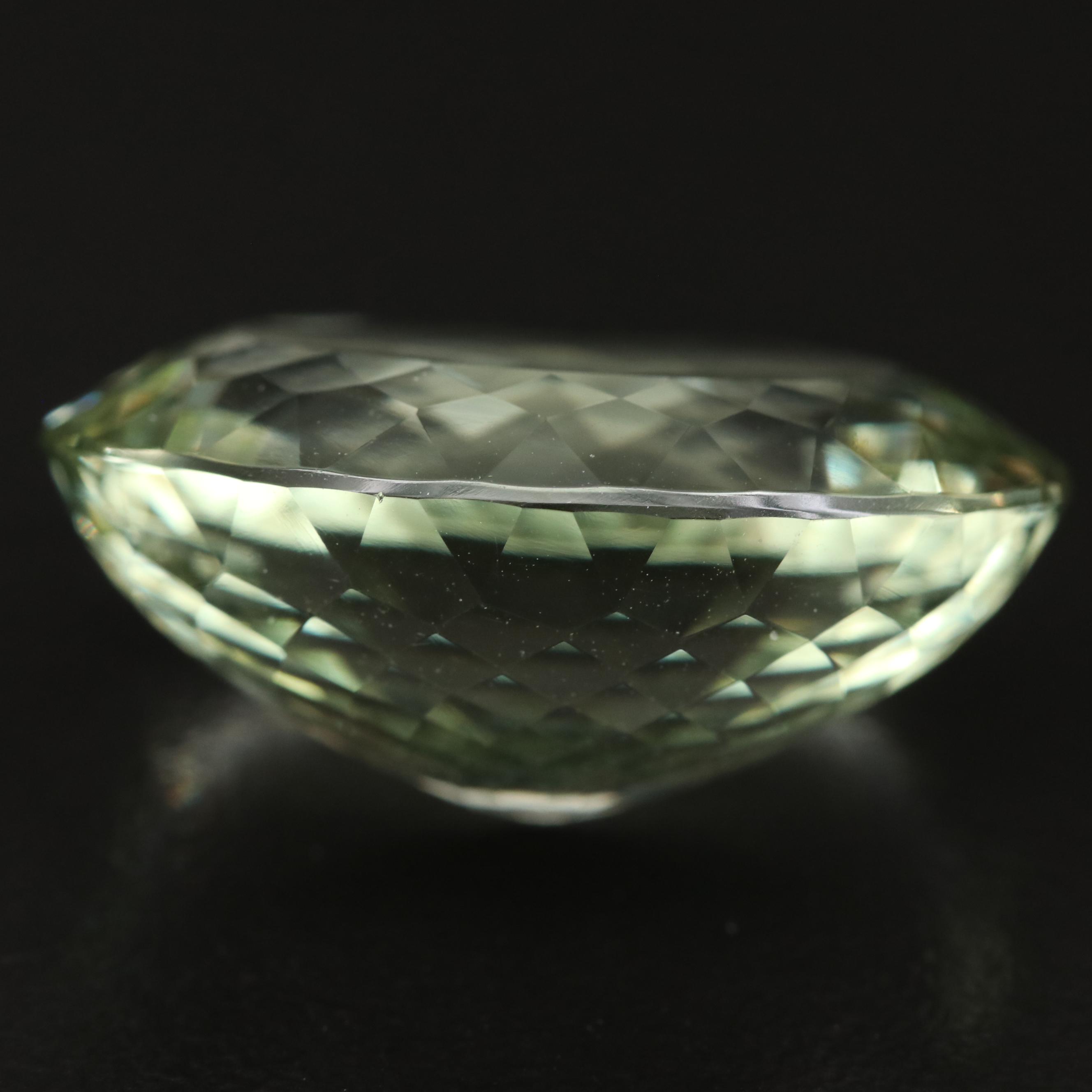 Loose 27.28 CT Oval Faceted Prasiolite