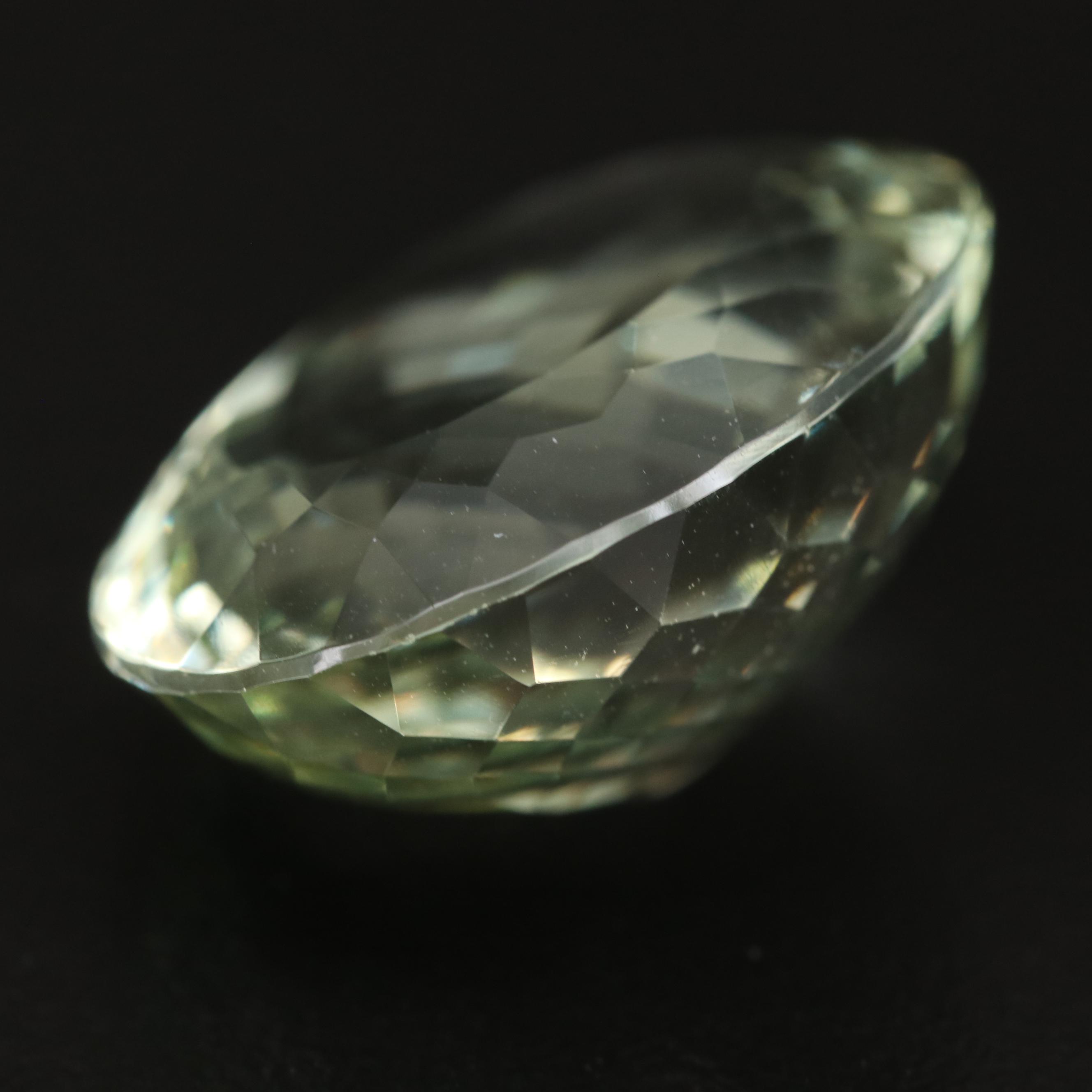 Loose 27.28 CT Oval Faceted Prasiolite