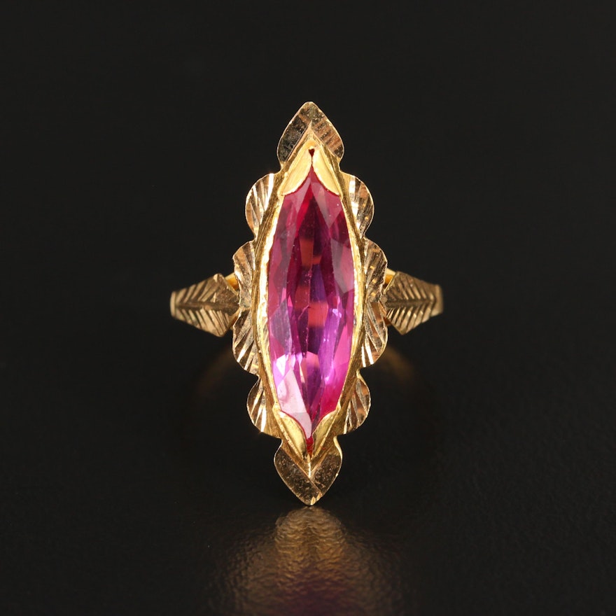 18K Diamond Cut Sapphire Ring