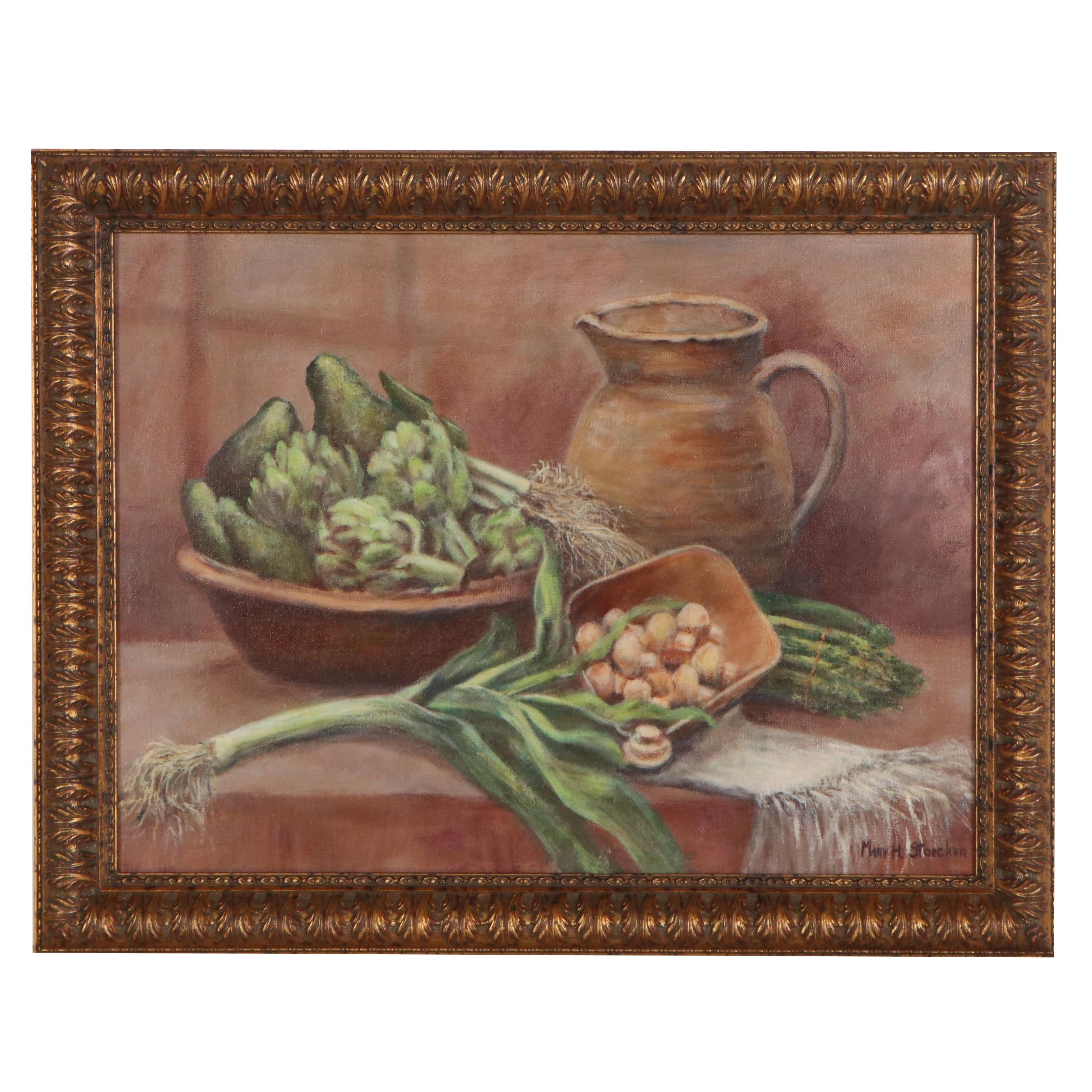 Mary H. Stoecker Still Life Oil Painting, 20th Century