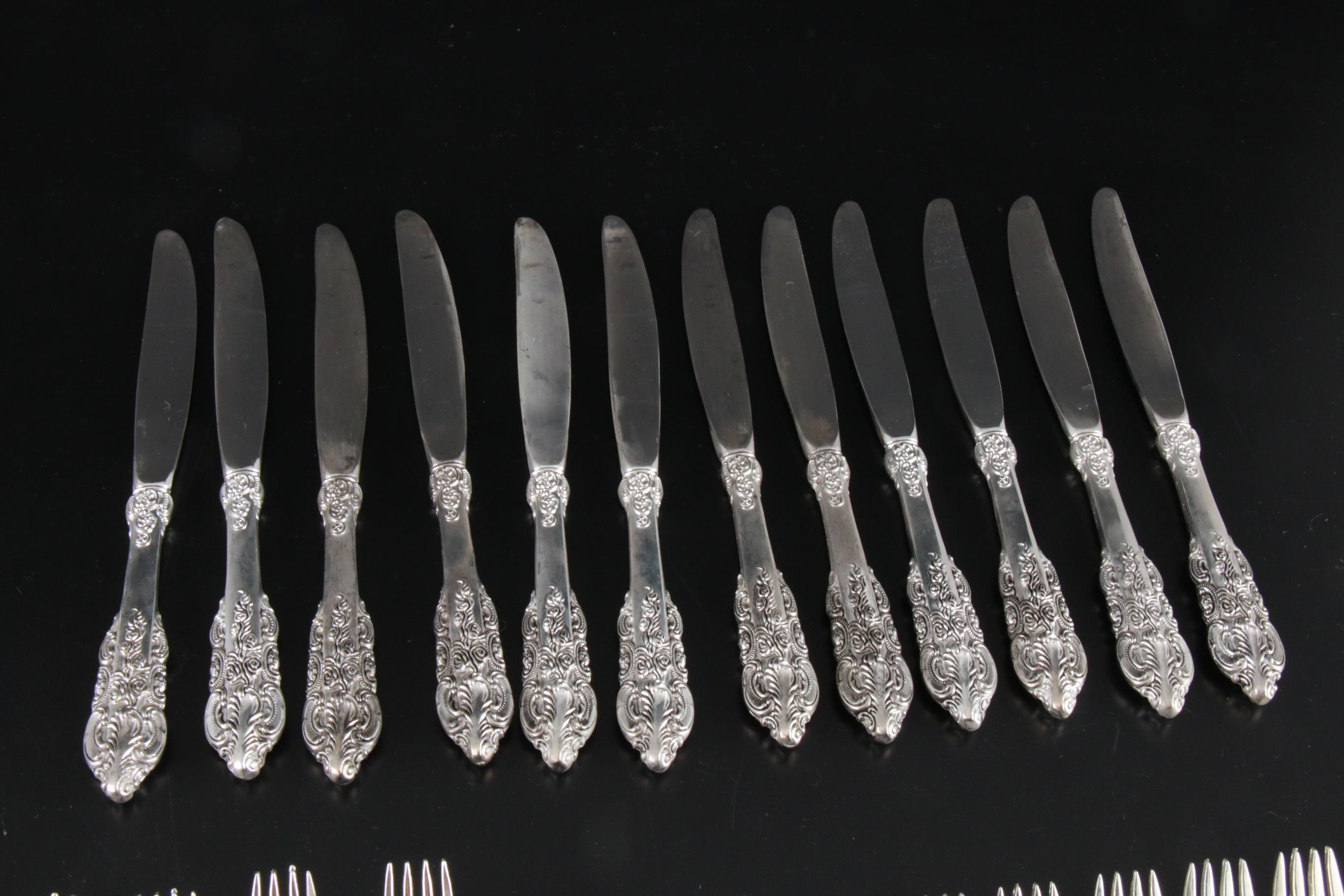 Godinger "Baroque" Silver Plate Flatware in Chest