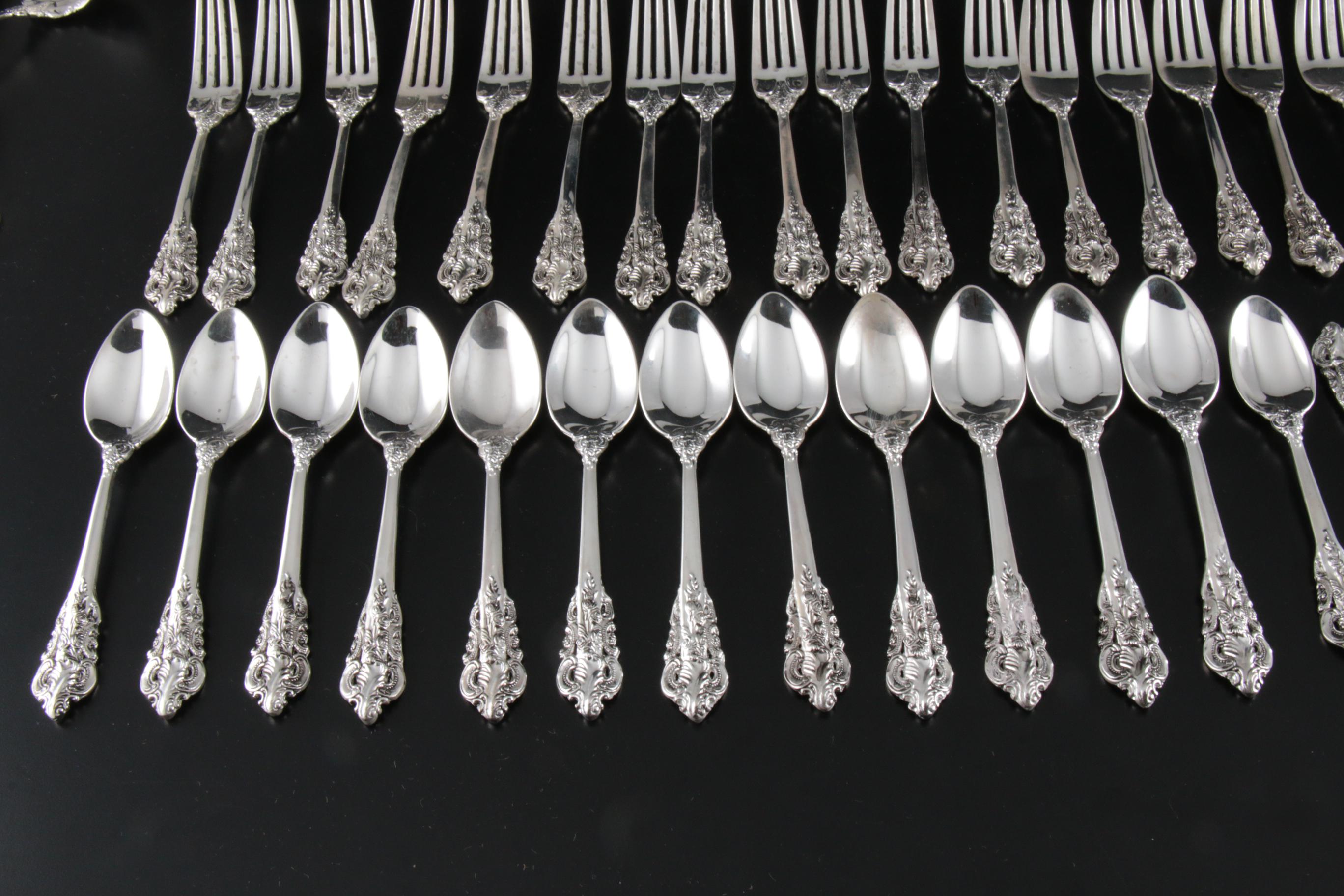 Godinger "Baroque" Silver Plate Flatware in Chest