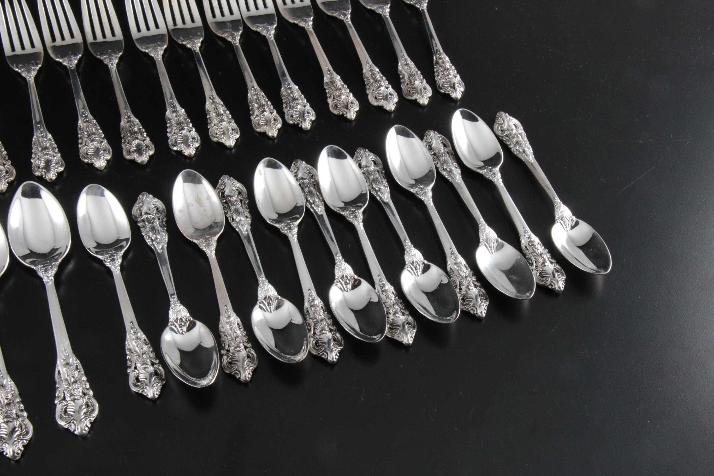 Godinger "Baroque" Silver Plate Flatware in Chest