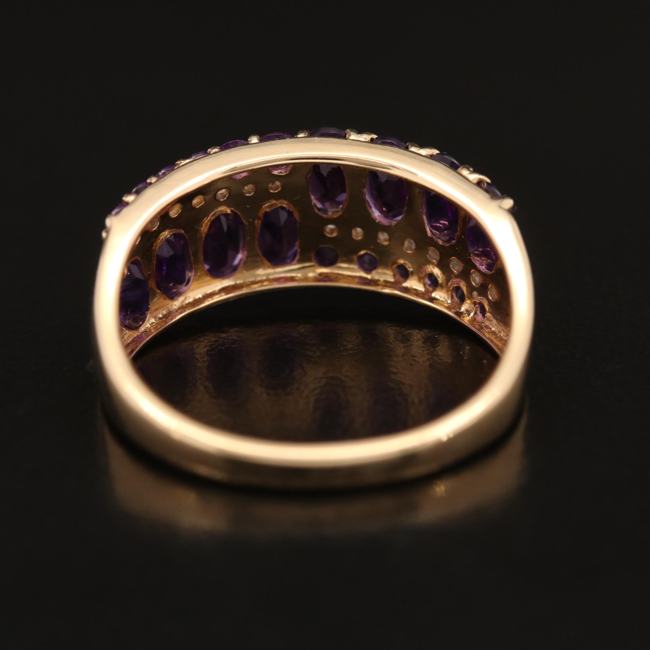 14K Amethyst and Diamond Band