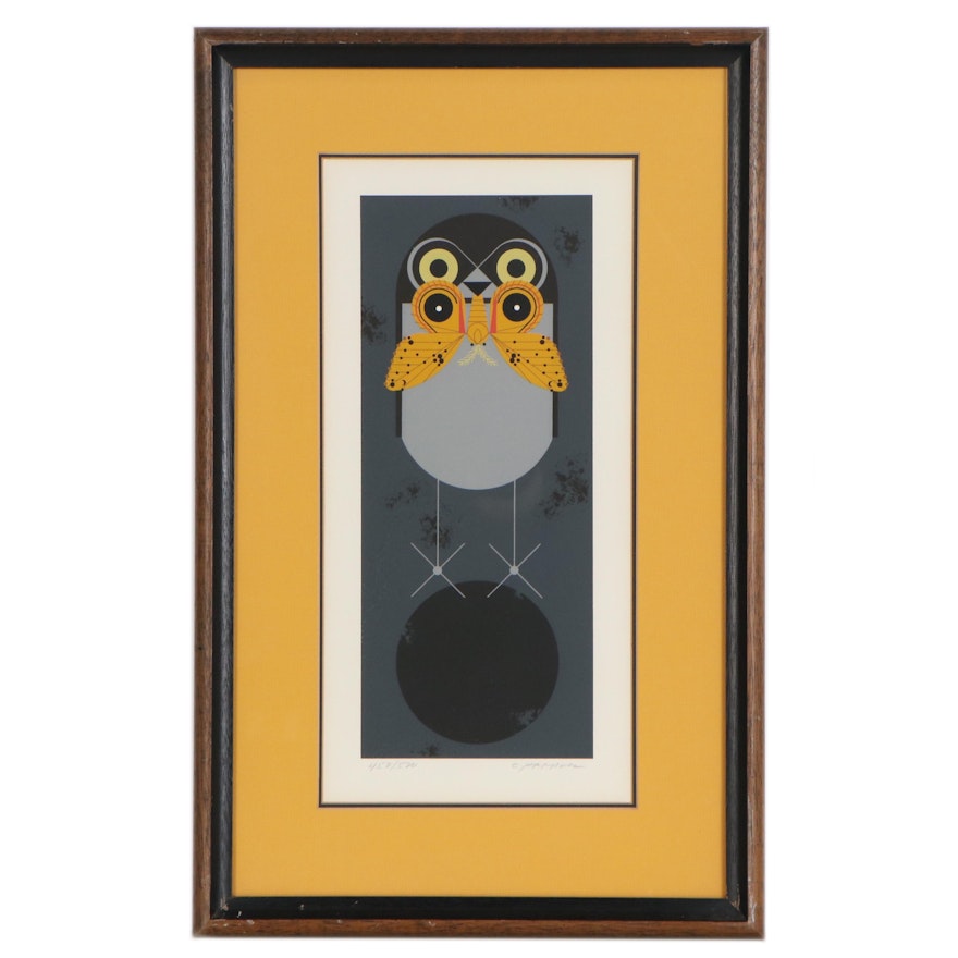 Charley Harper Serigraph "Howlloween (Burrowing Owl)," 1970