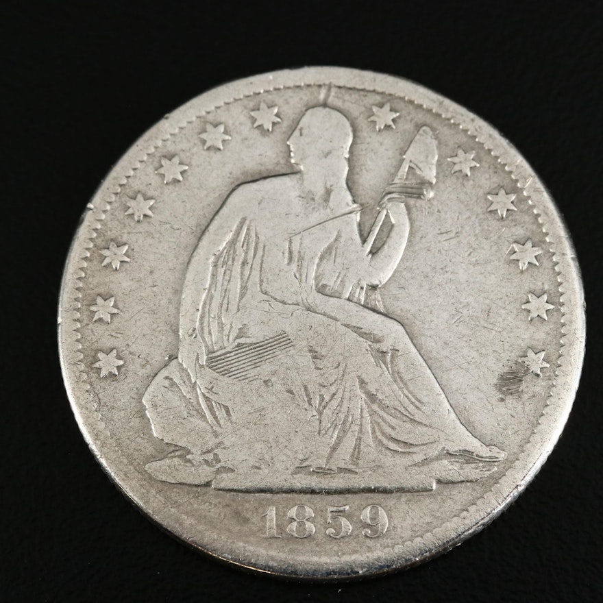 1859-S Seated Liberty Silver Half Dollar