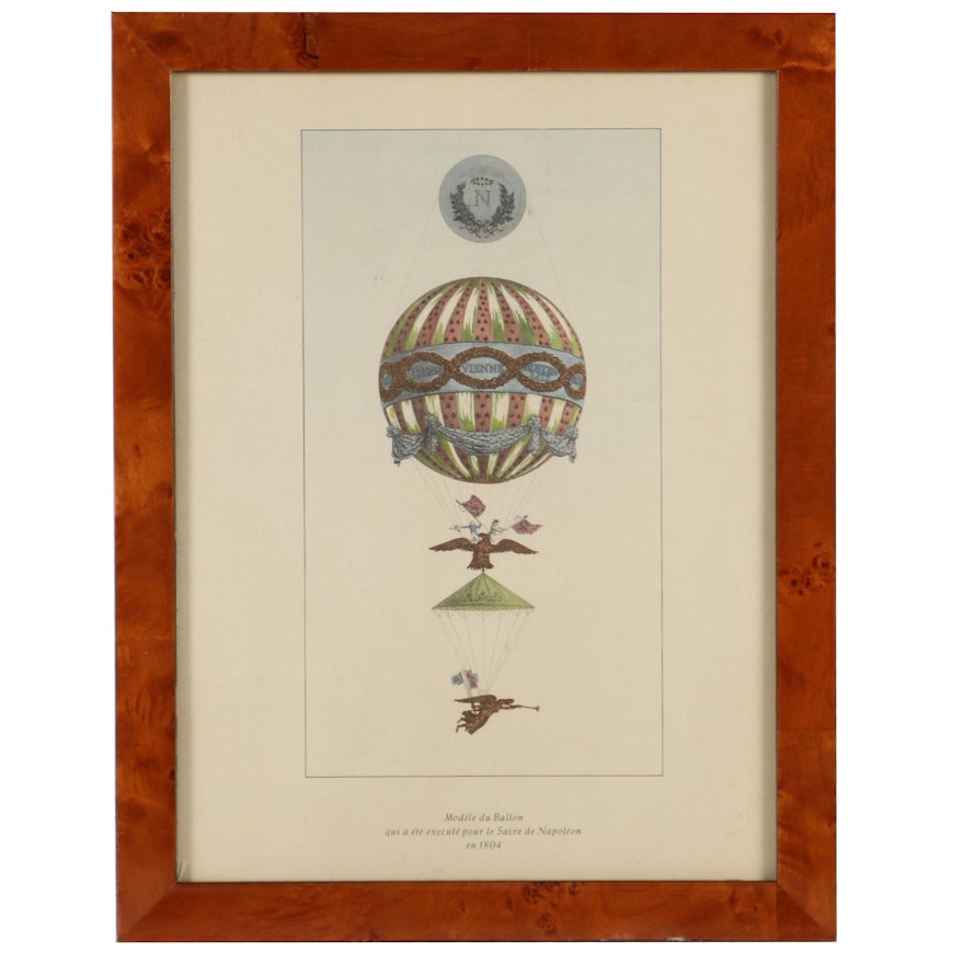 Color Lithograph of Emperor Napoleon's Coronation Hot Air Balloon