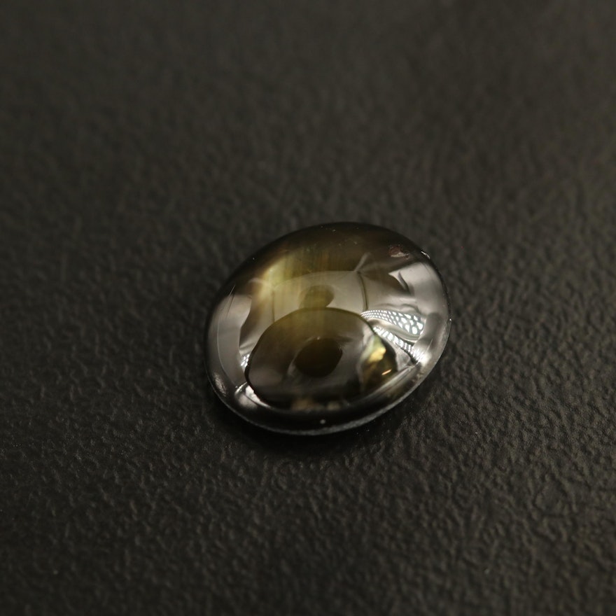 Loose 4.20 CT Oval Black Star Sapphire Cabochon