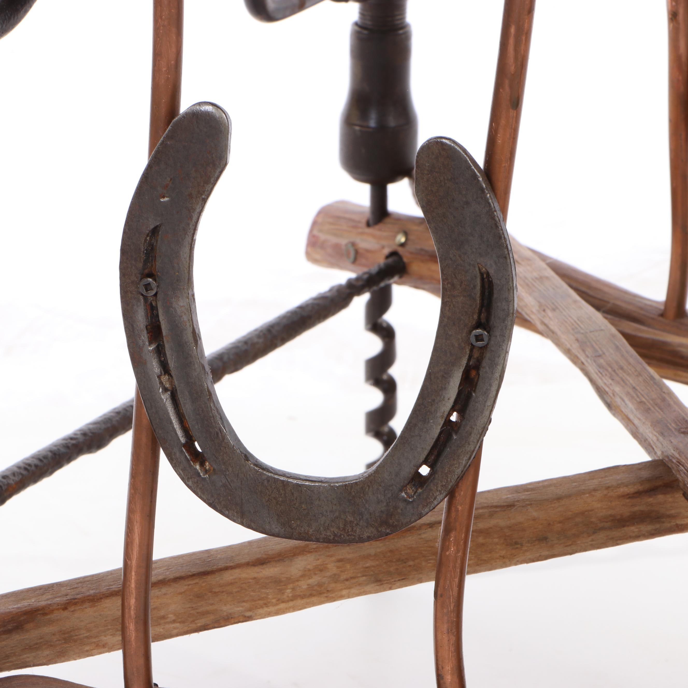 Hand Crafted Chair Made of Workshop Tools and Wood Sections