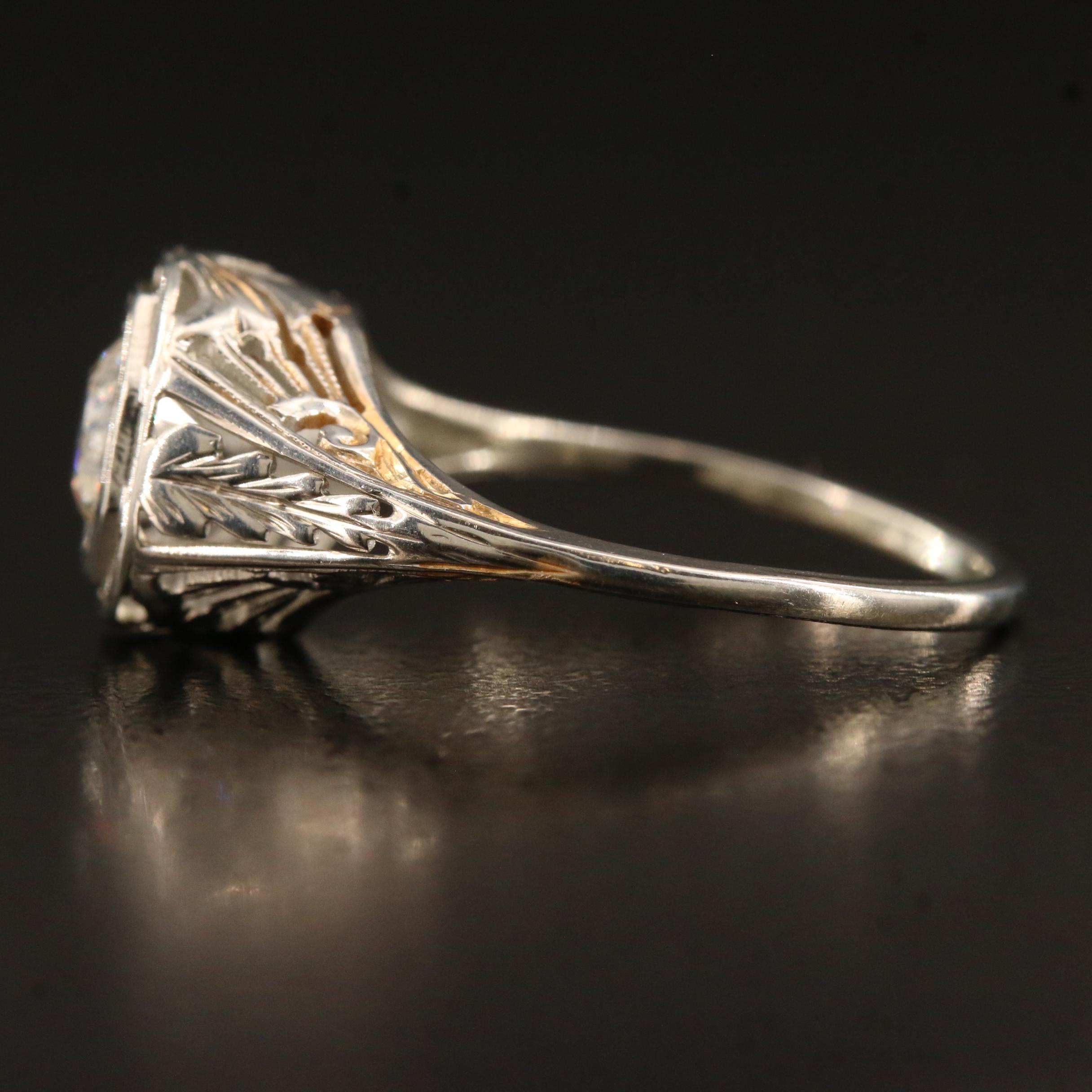 Late Art Deco 18K Diamond Ring