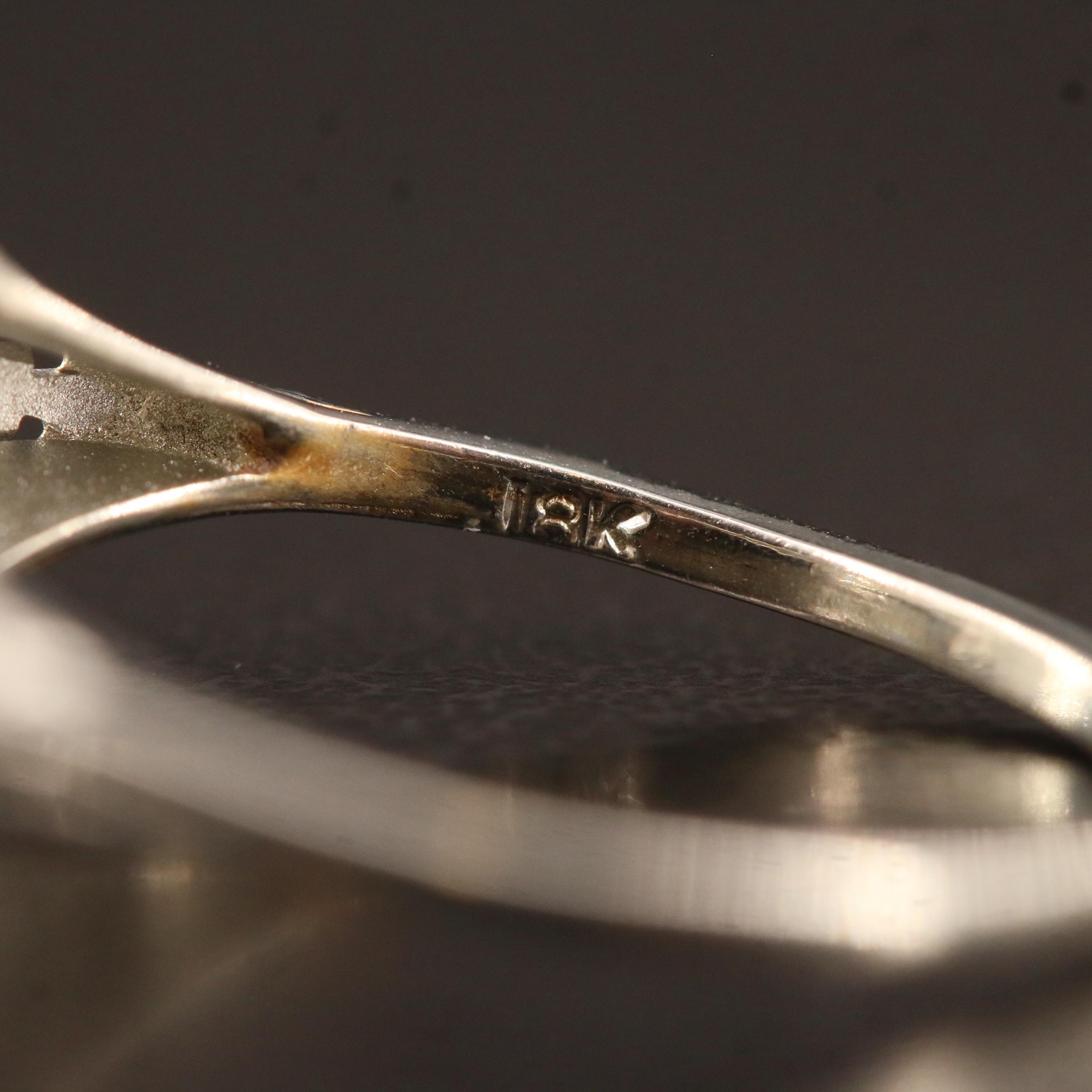 Late Art Deco 18K Diamond Ring