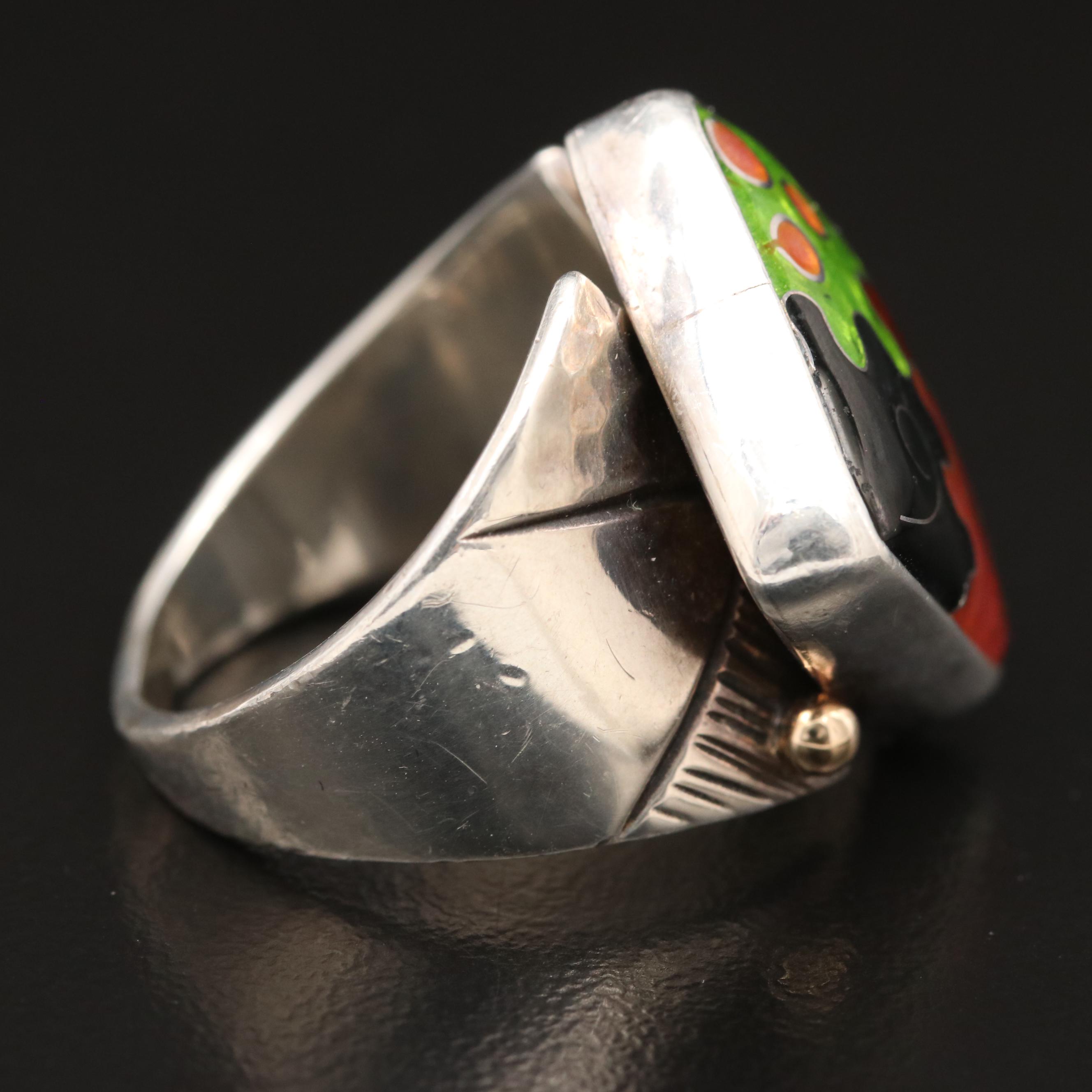 Bill and Lisa Bailey Studio Art Cloisonné Ring with 14K Accents
