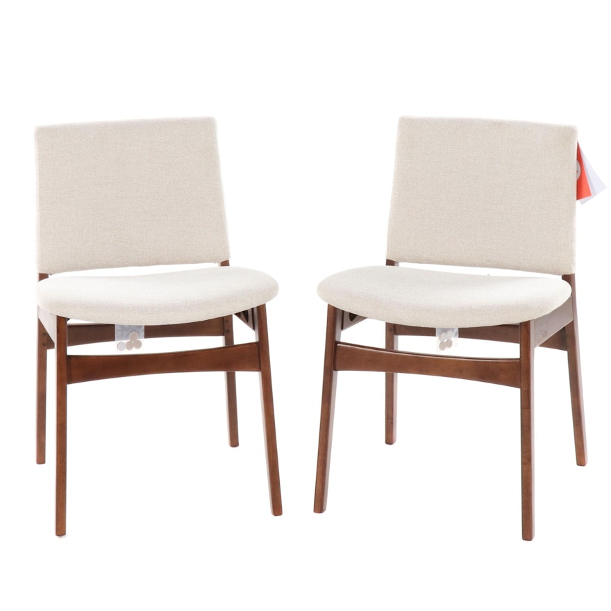 Pair of Article "Nosh" Danish Modern Style Upholstered Side Chairs