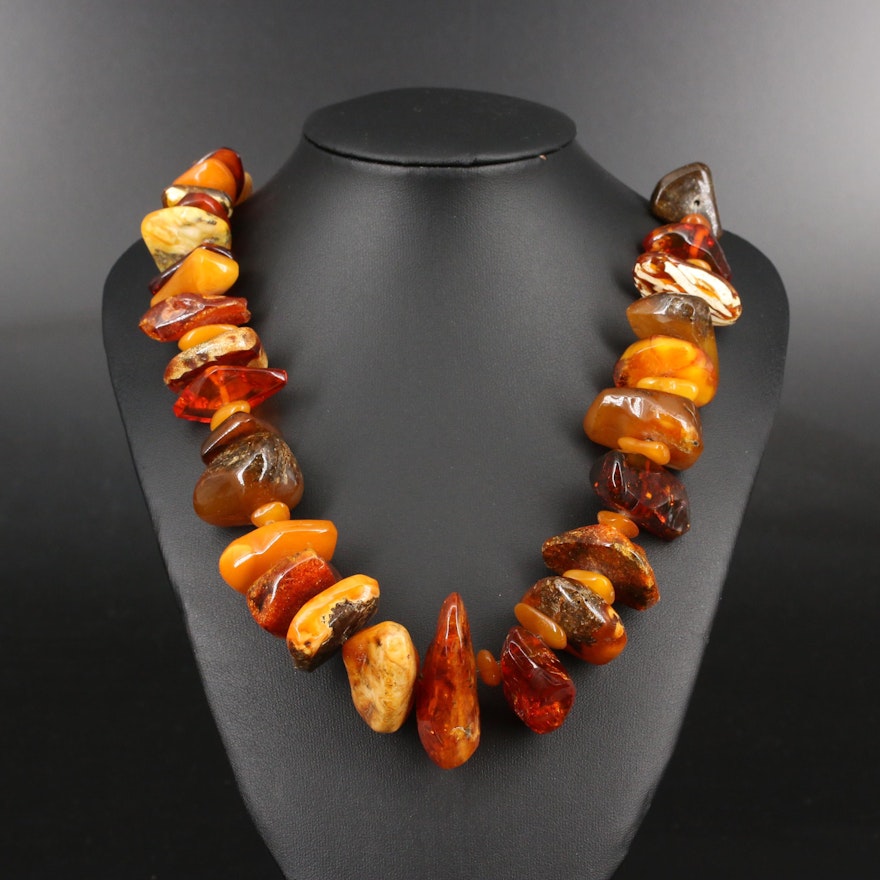 Beaded Amber Necklace