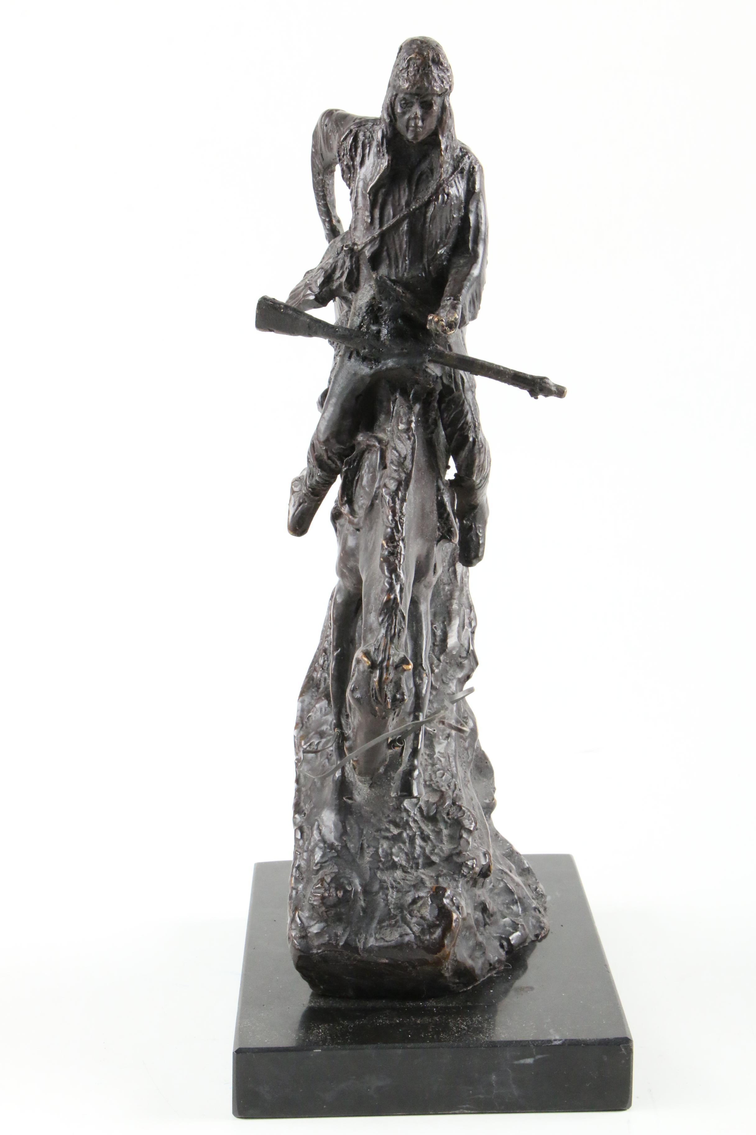 Brass Sculpture after Frederic Remington "Mountain Man"