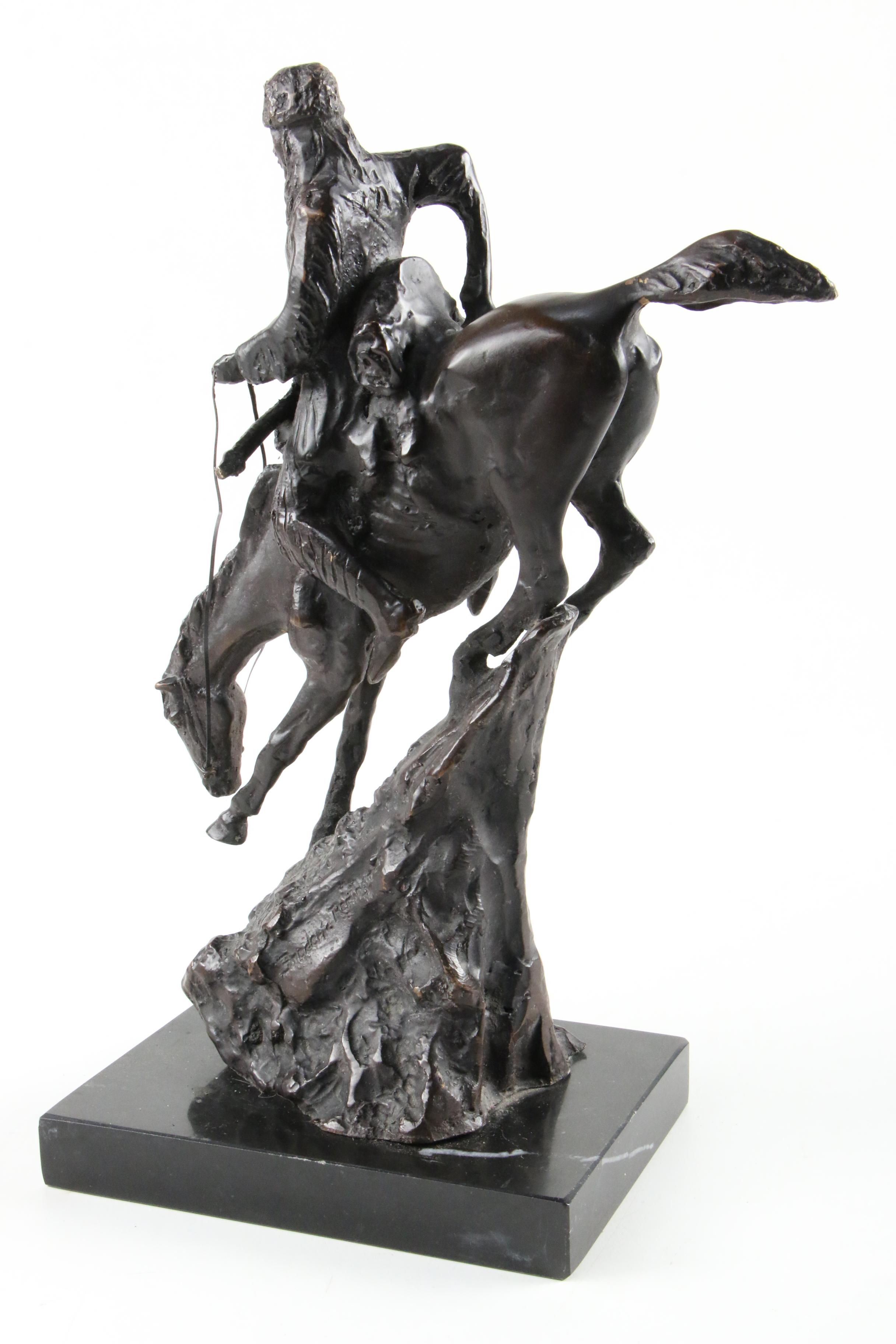 Brass Sculpture after Frederic Remington "Mountain Man"