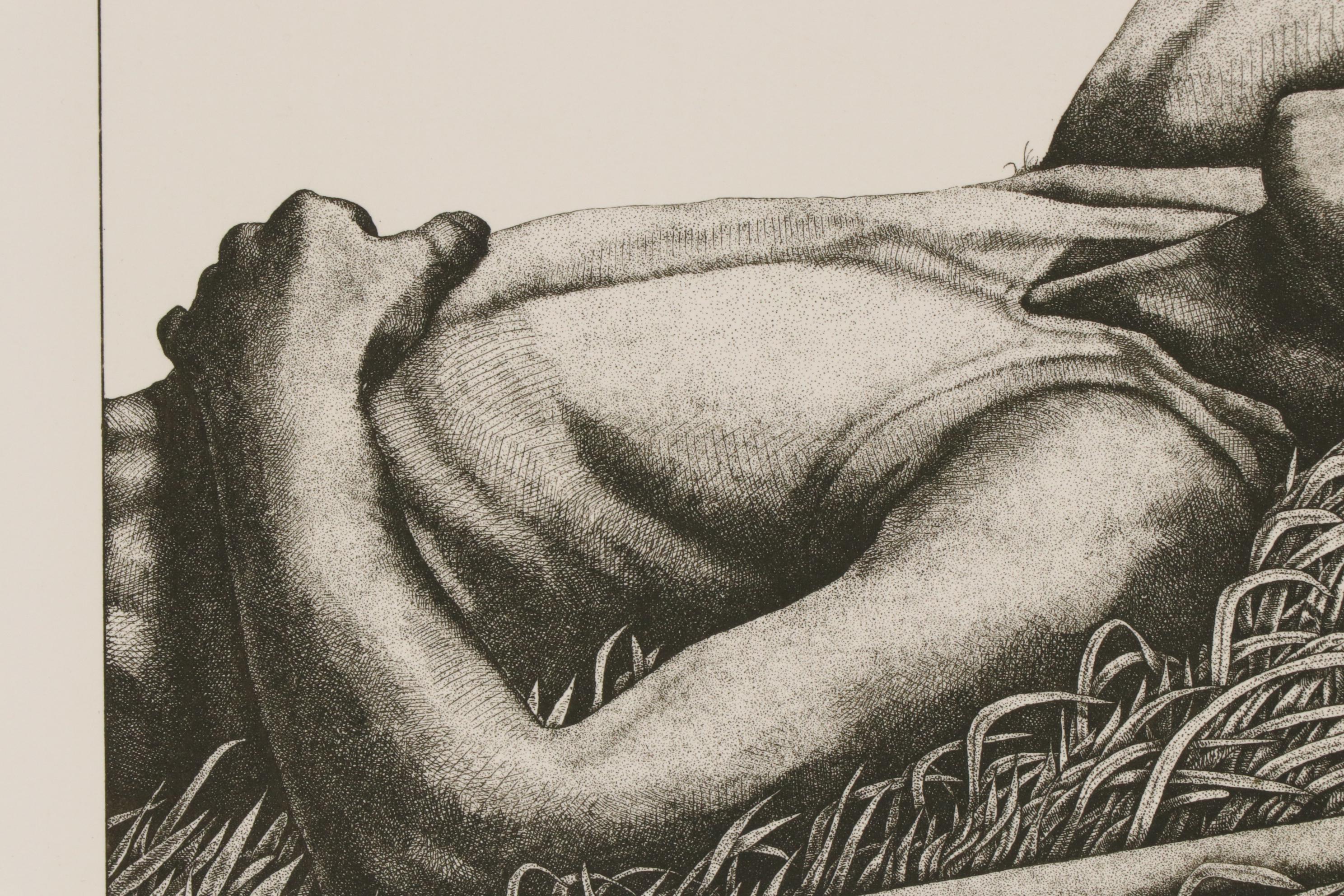 Marvin Hayes Biblical Copperplate Etching "23rd Psalm", 1976