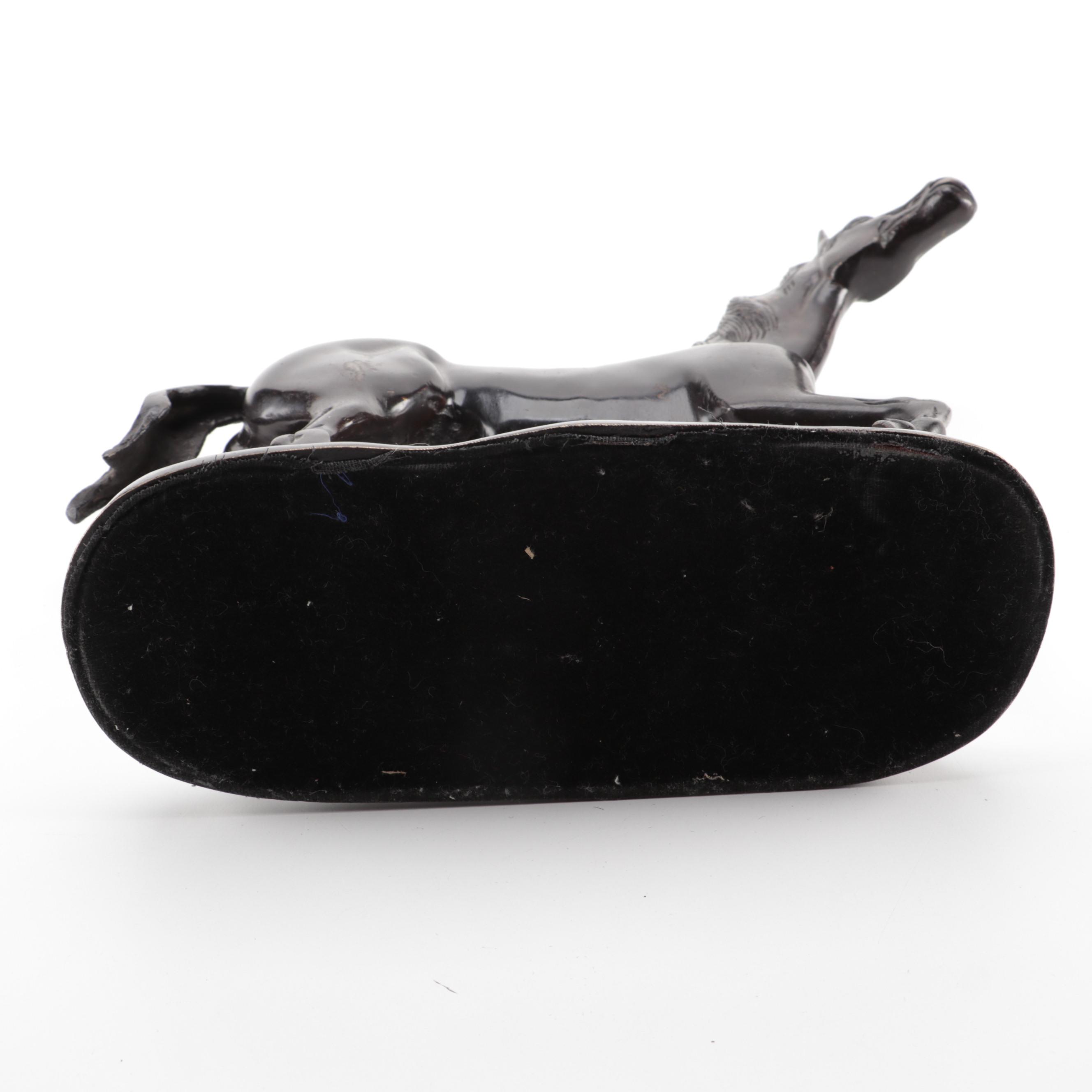 Patinated Cast Brass Horse Sculpture