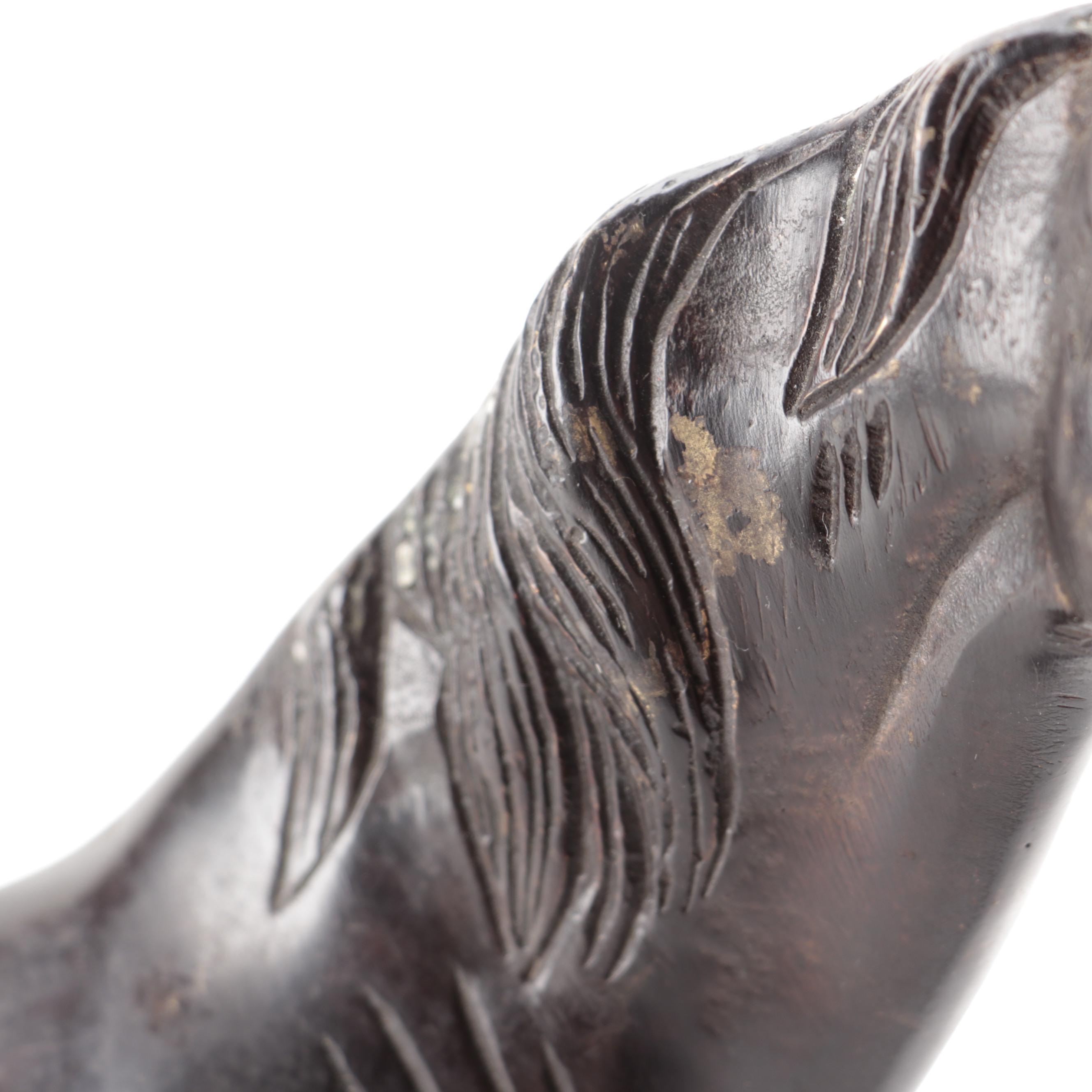 Patinated Cast Brass Horse Sculpture