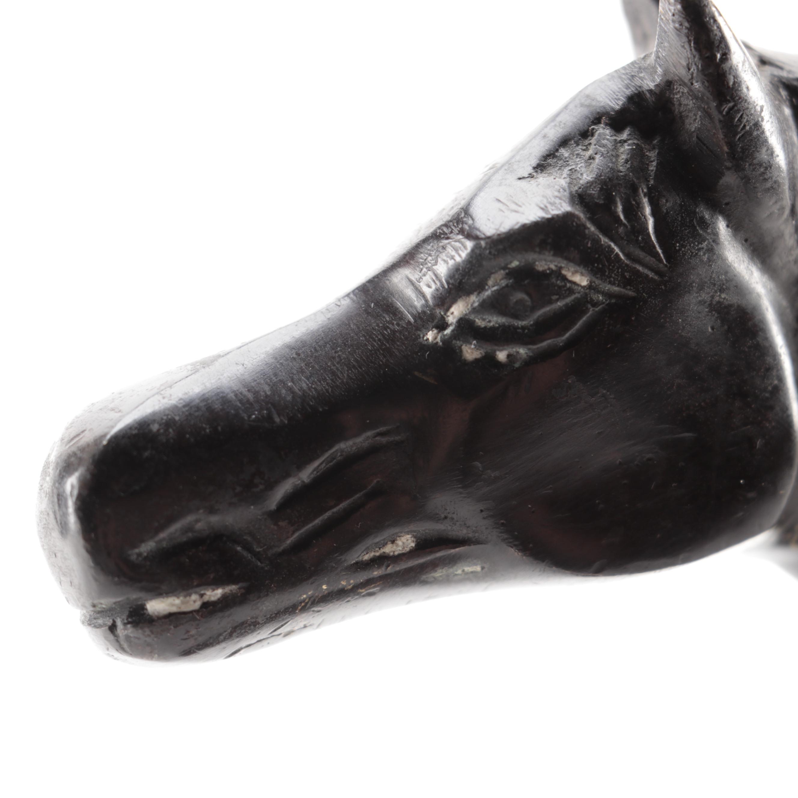 Patinated Cast Brass Horse Sculpture