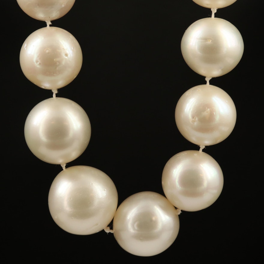 Hand Knotted Pearl Necklace with 18K Clasp