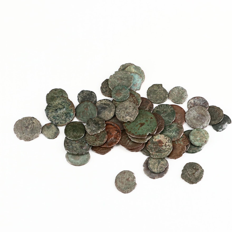 FIfty Ancient Roman Imperial Bronze Coins, ca. 200-400 A.D.