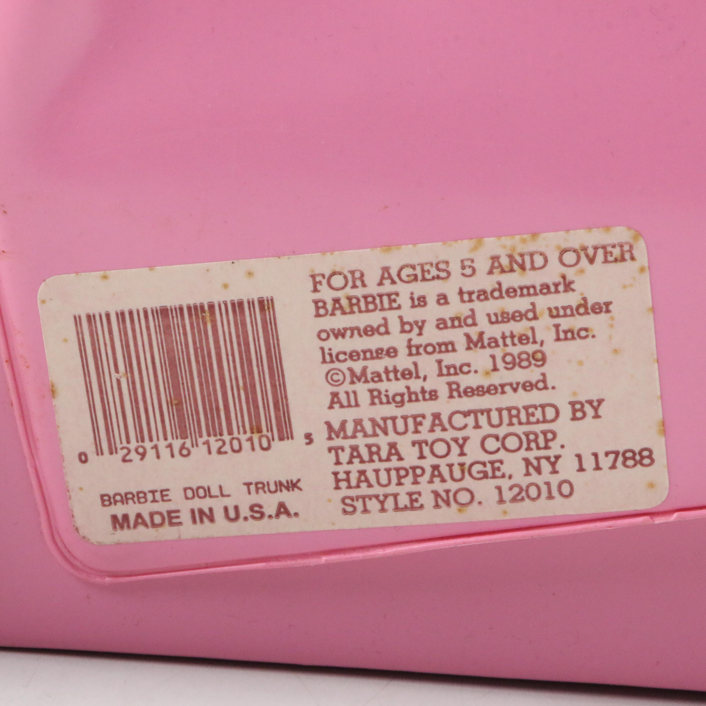 Barbies with 1989 Pink Vinyl Carry Case Wardrobe