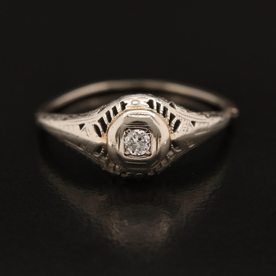 Vintage 18K and 14K Diamond Ring