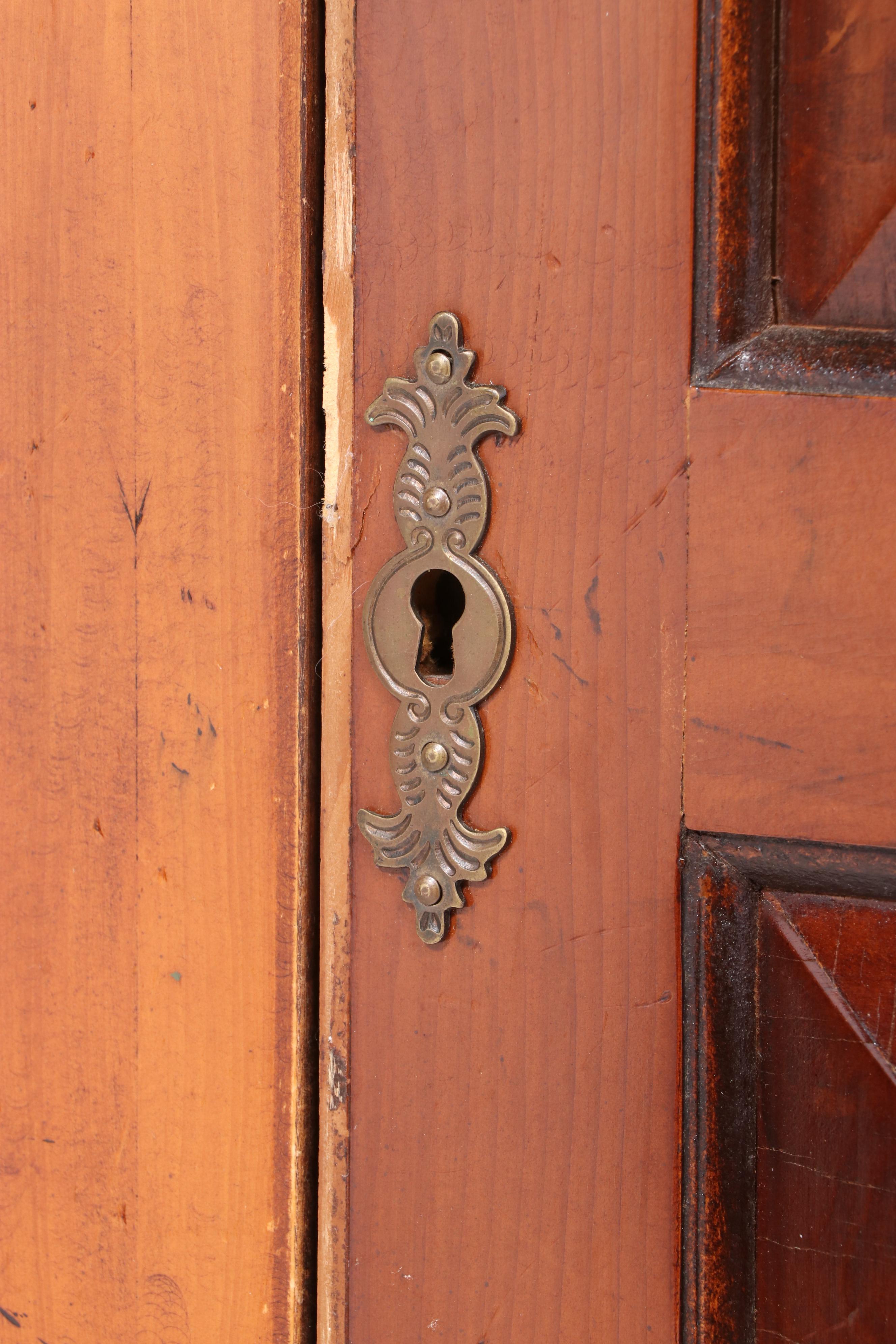 George III Style Yew Wood Linen Press, 20th Century