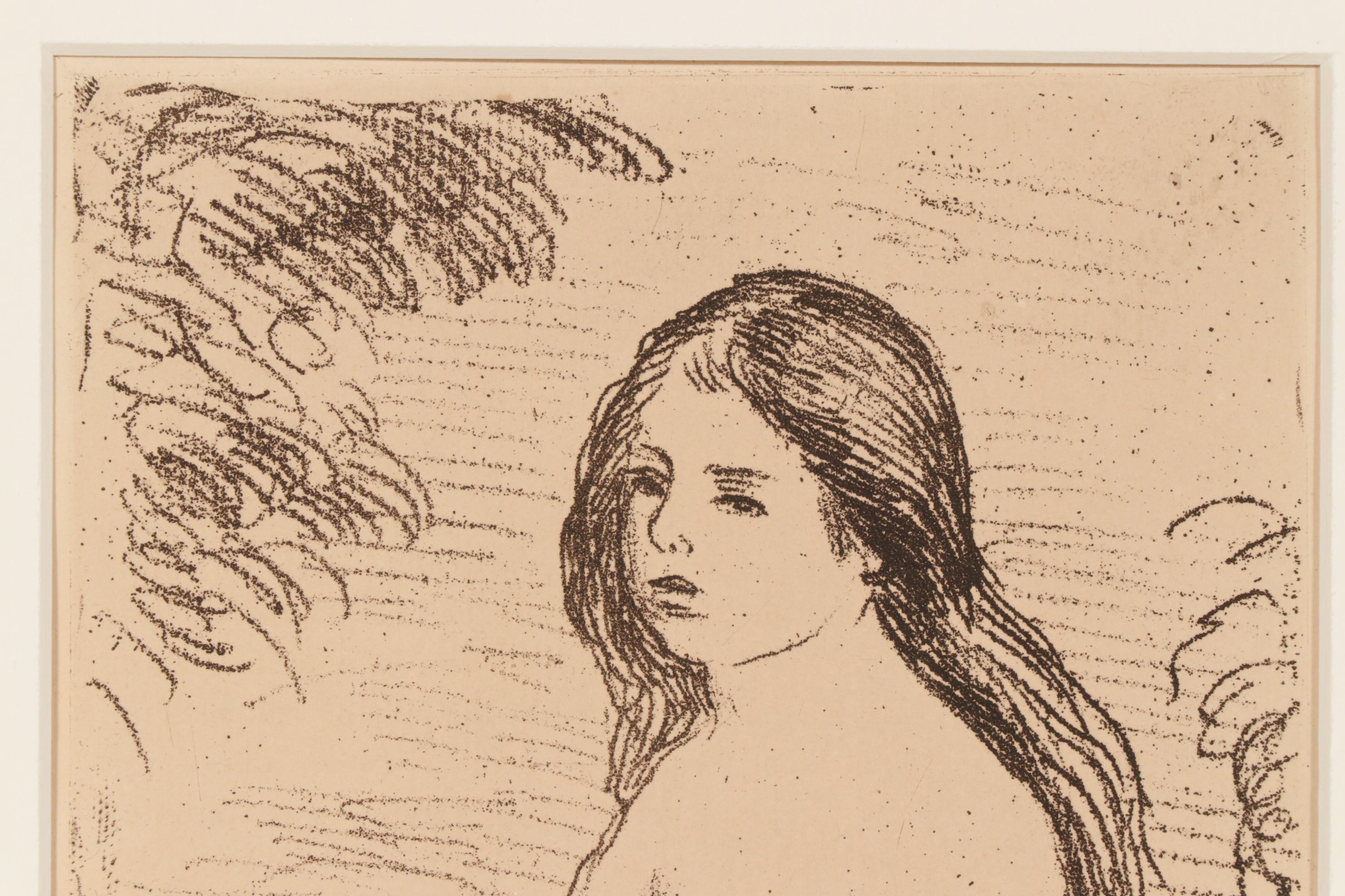 Pierre Renoir Etching "Femme Nue Assise," 1909