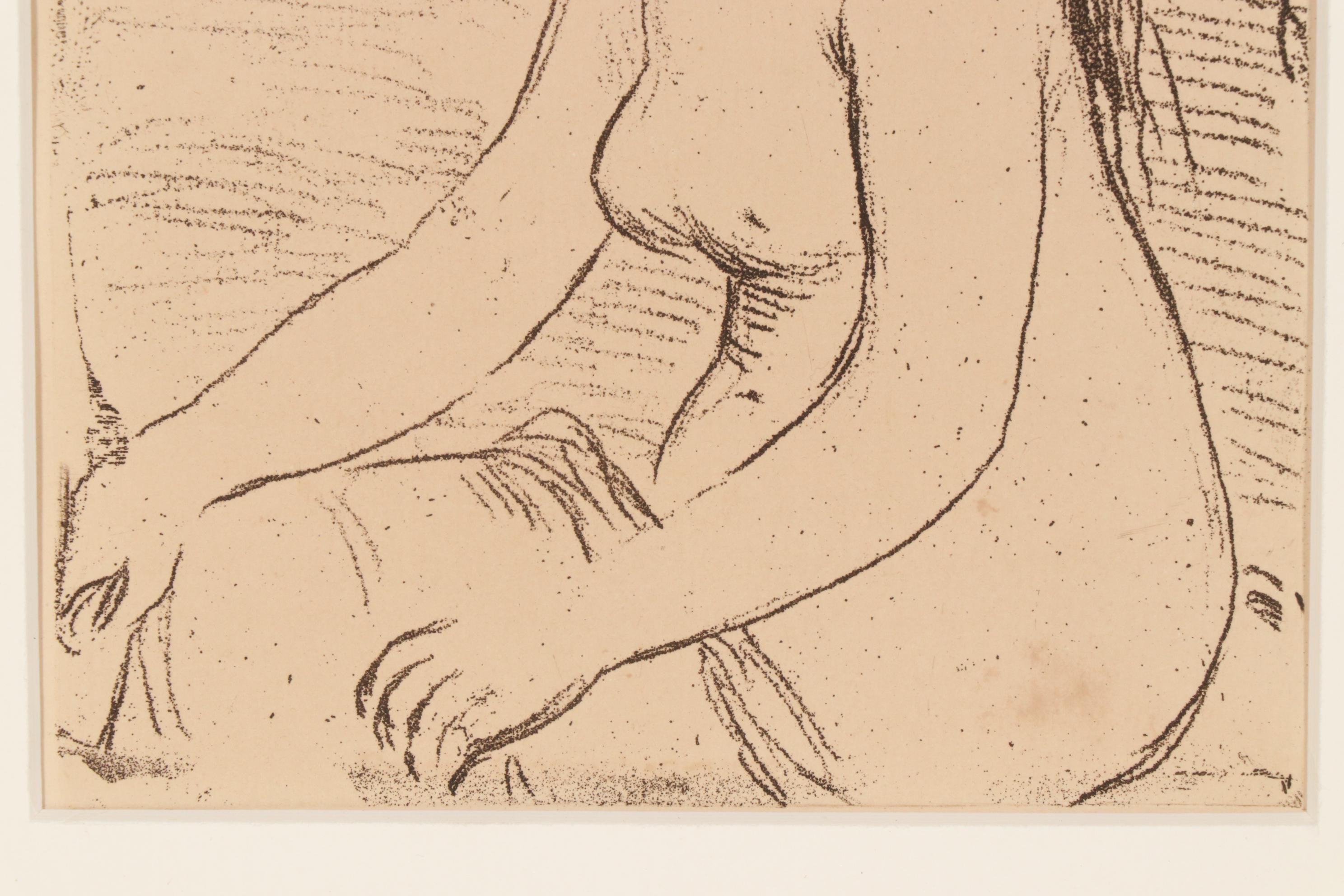 Pierre Renoir Etching "Femme Nue Assise," 1909