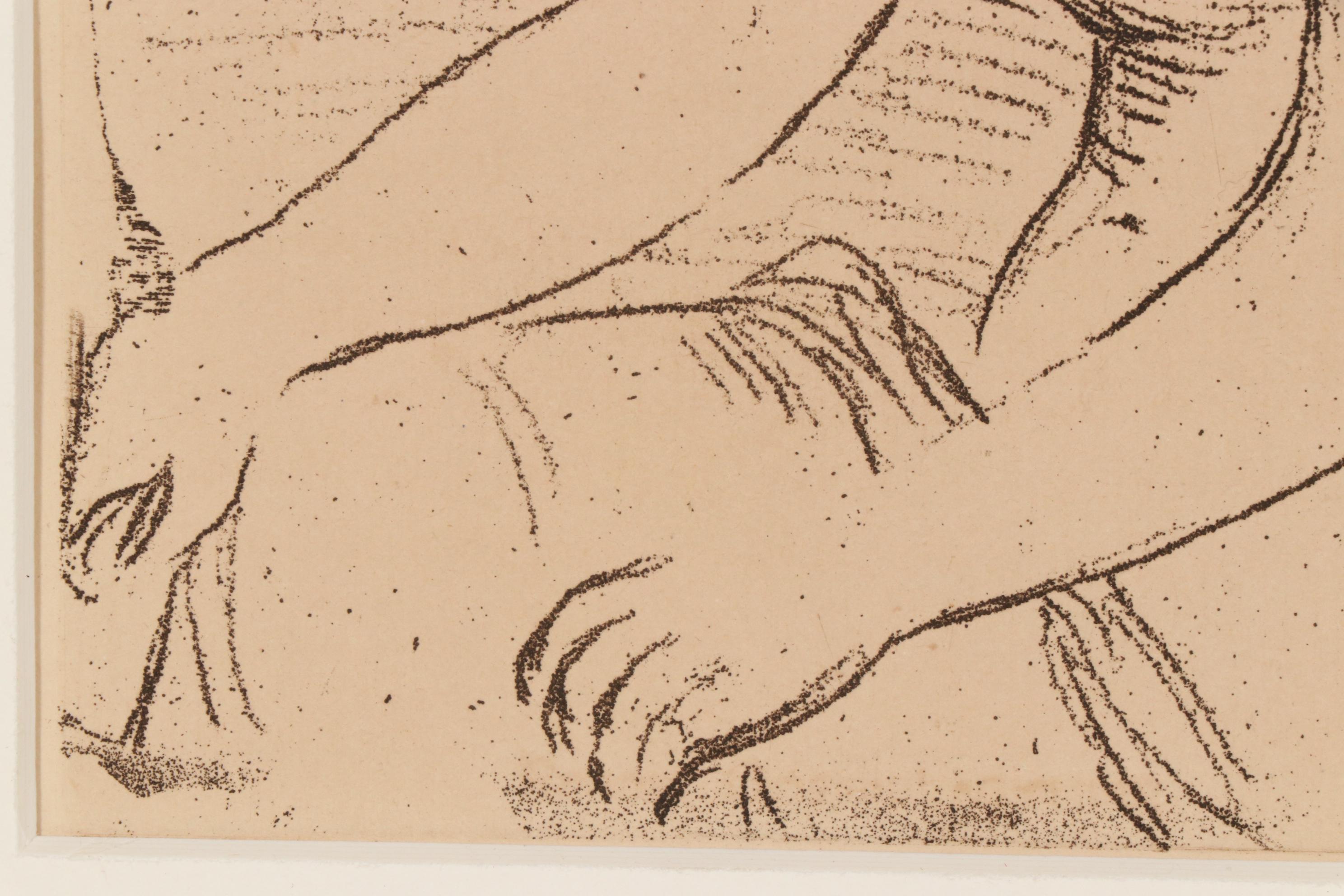 Pierre Renoir Etching "Femme Nue Assise," 1909