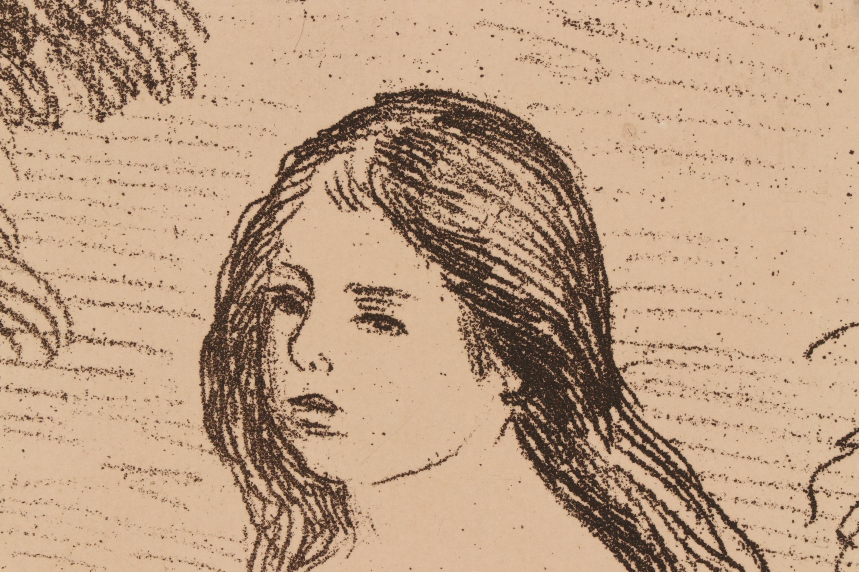 Pierre Renoir Etching "Femme Nue Assise," 1909