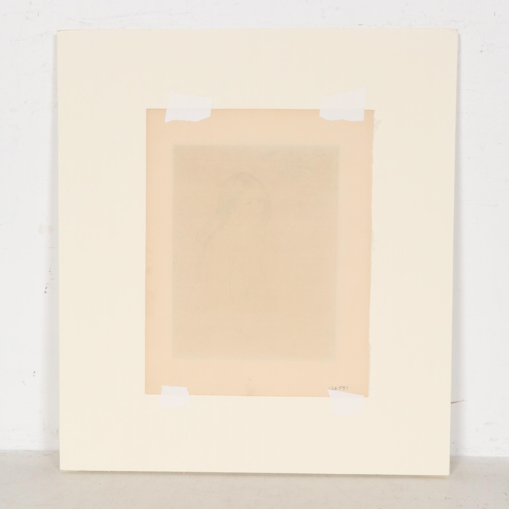 Pierre Renoir Etching "Femme Nue Assise," 1909