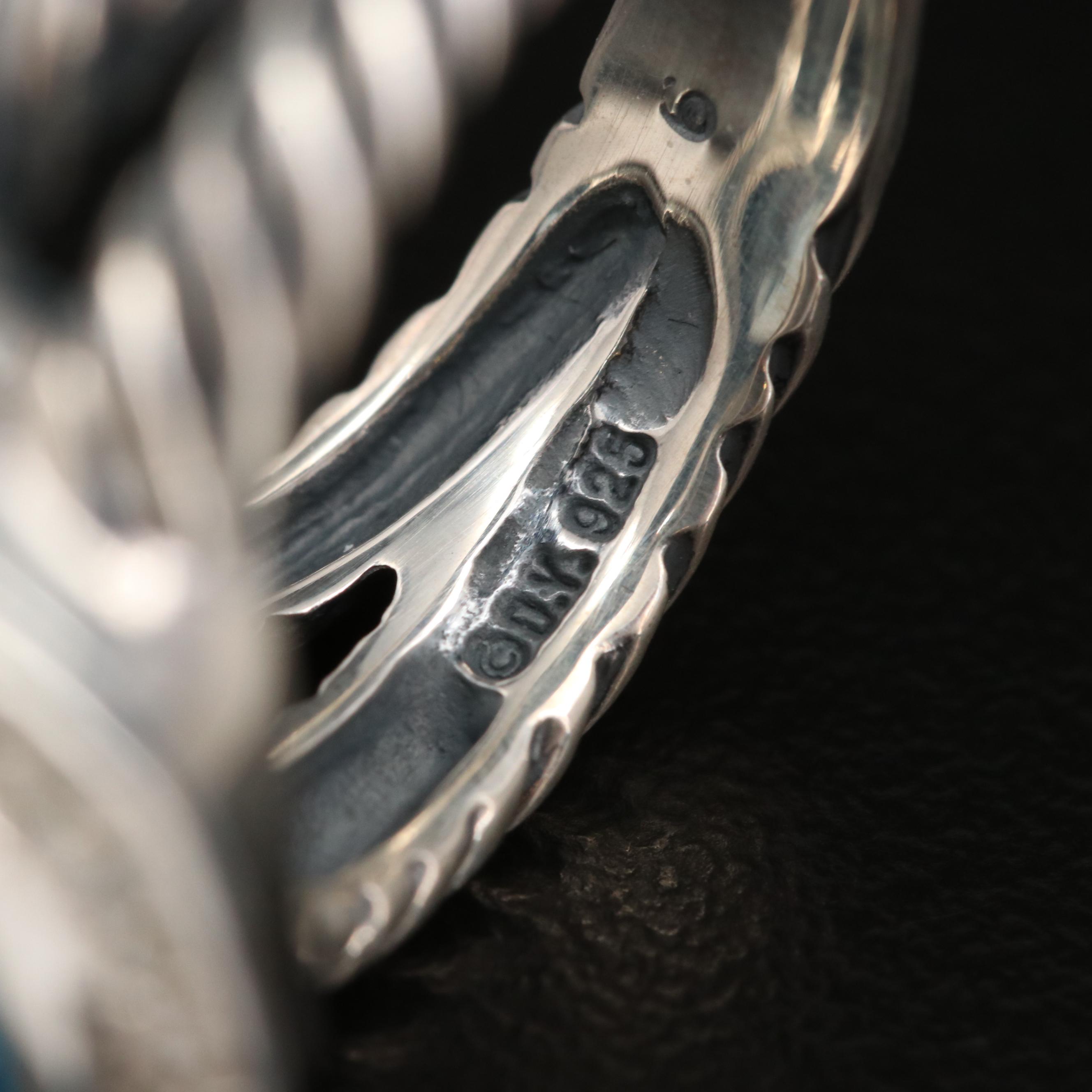 David Yurman Sterling Silver Topaz and Diamond Ring