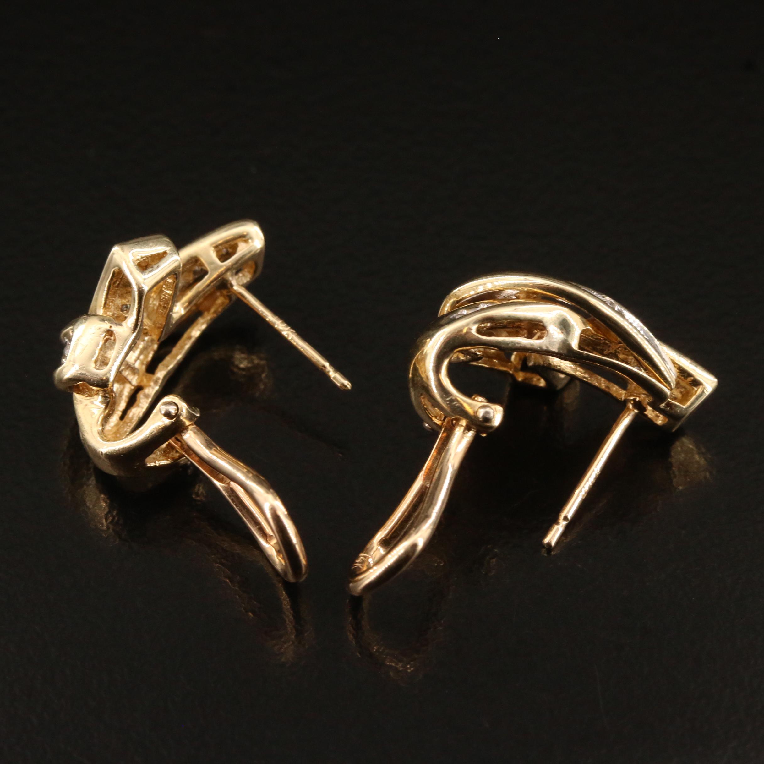 14K Channel Set Diamond Earrings