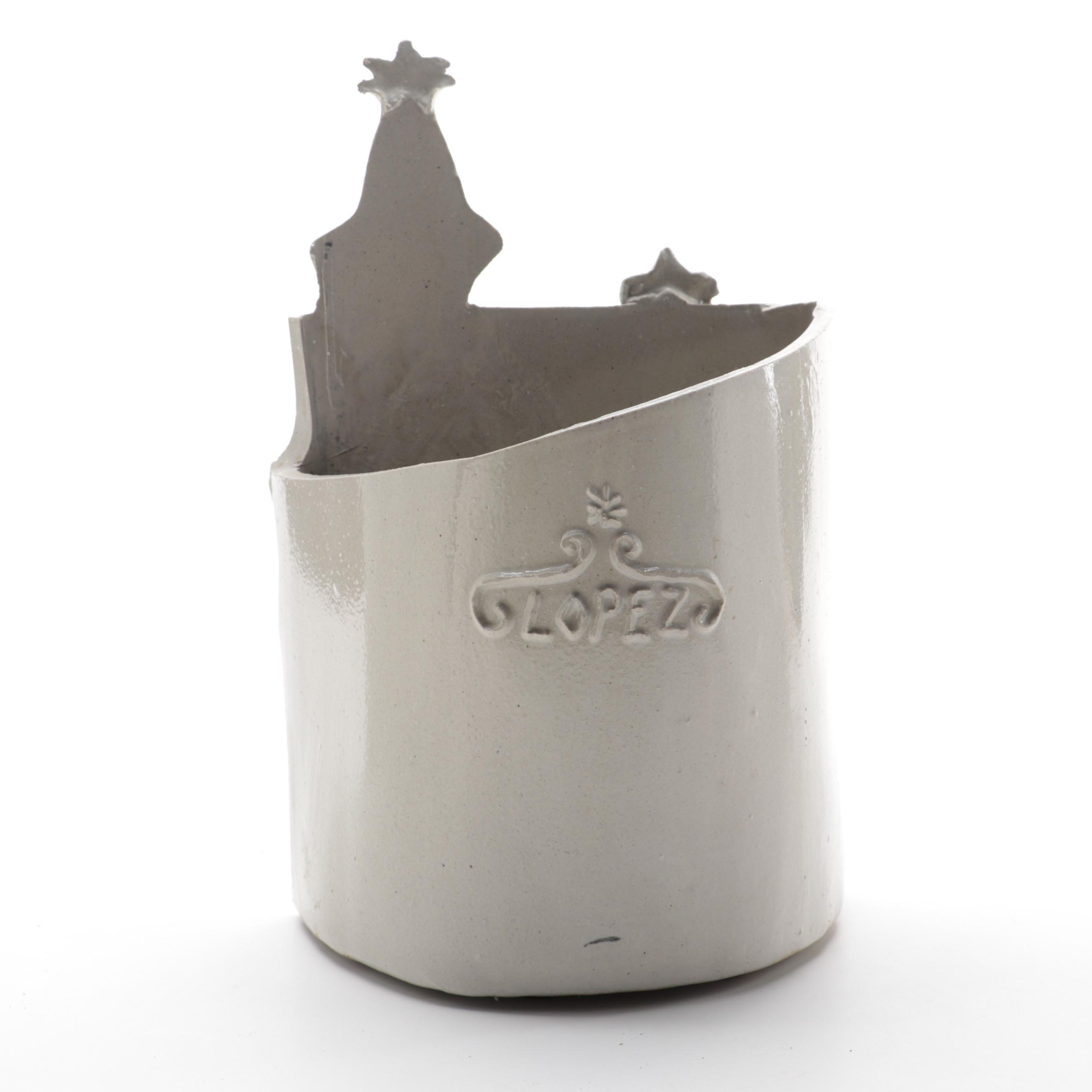 Jon Carlos Lopez for Bennington Pottery Victorian House Ceramic Vase, 1970s