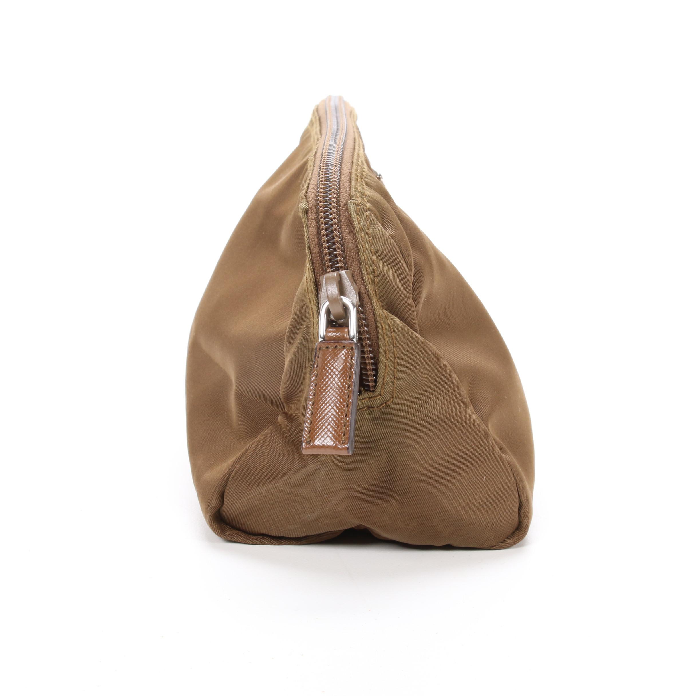 Prada Accessory Bag in Canvas with Saffiano Leather Accents