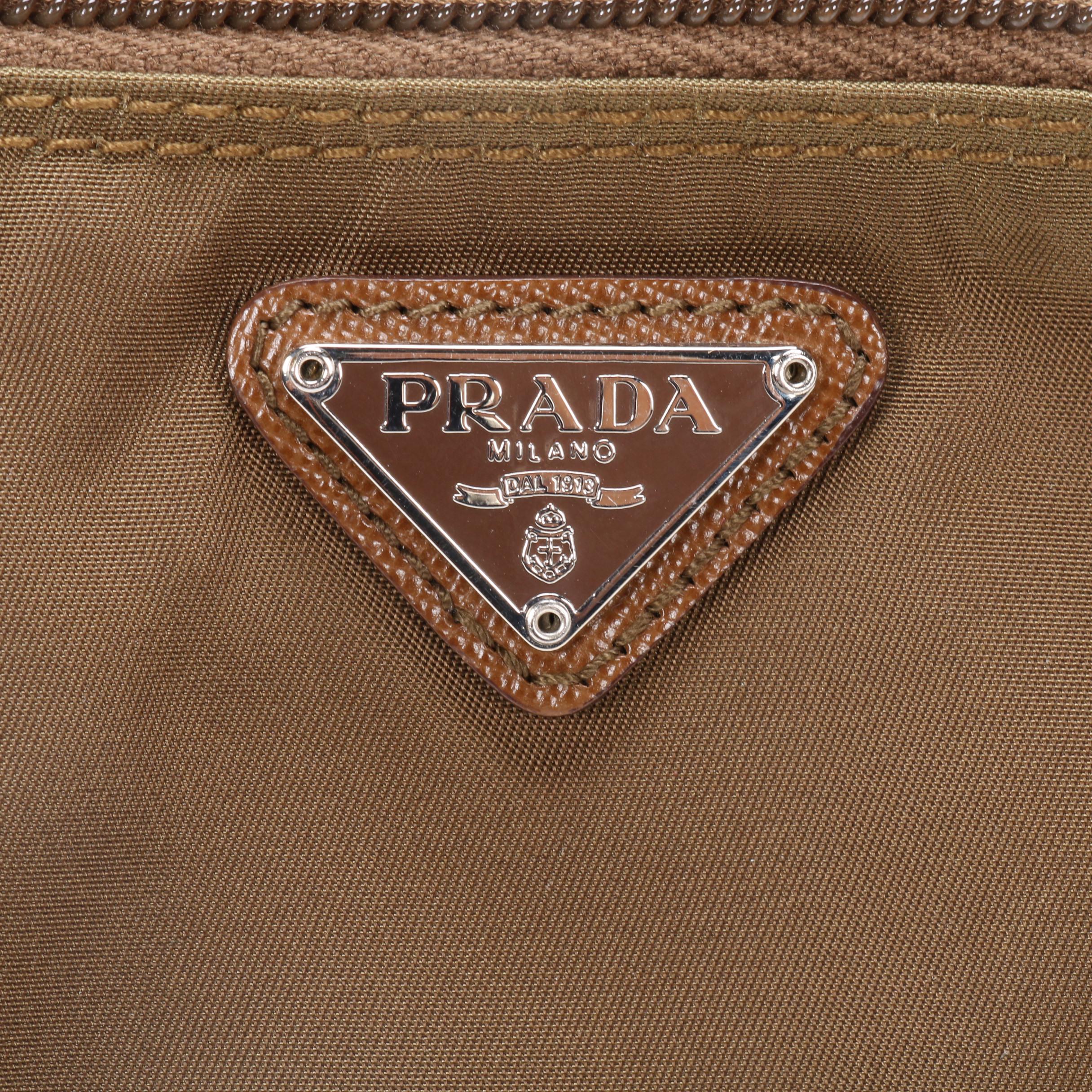 Prada Accessory Bag in Canvas with Saffiano Leather Accents